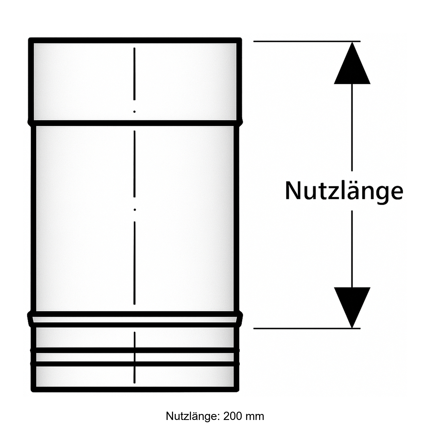 Schiedel PRIMA PLUS élément de tube 250mm Ø113 mm simple paroi mat