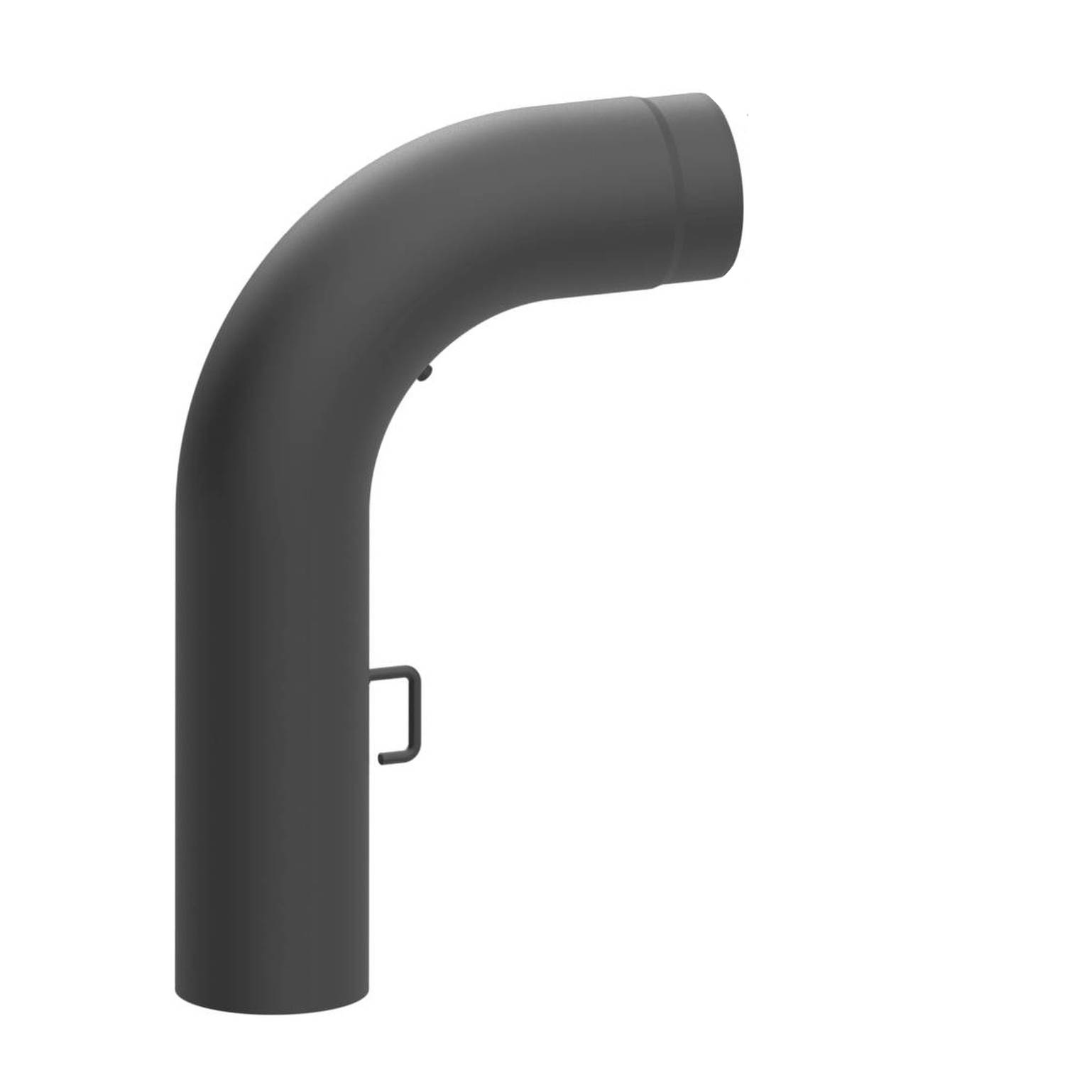 Raik coude LS diamètre 150/90° 2,00mm lisse 700/450 avec porte intégrée avec modérateur de tirage gris