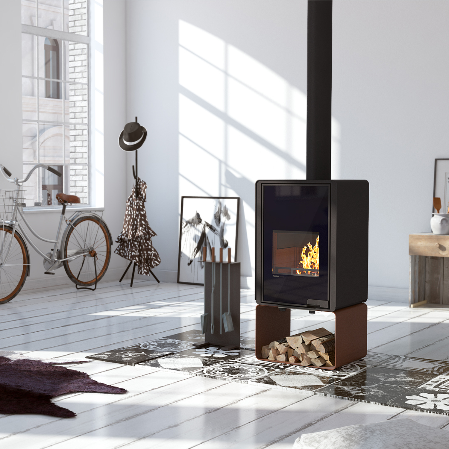 Poêle à bois HS Flamingo Deluxe Pentai Marron
