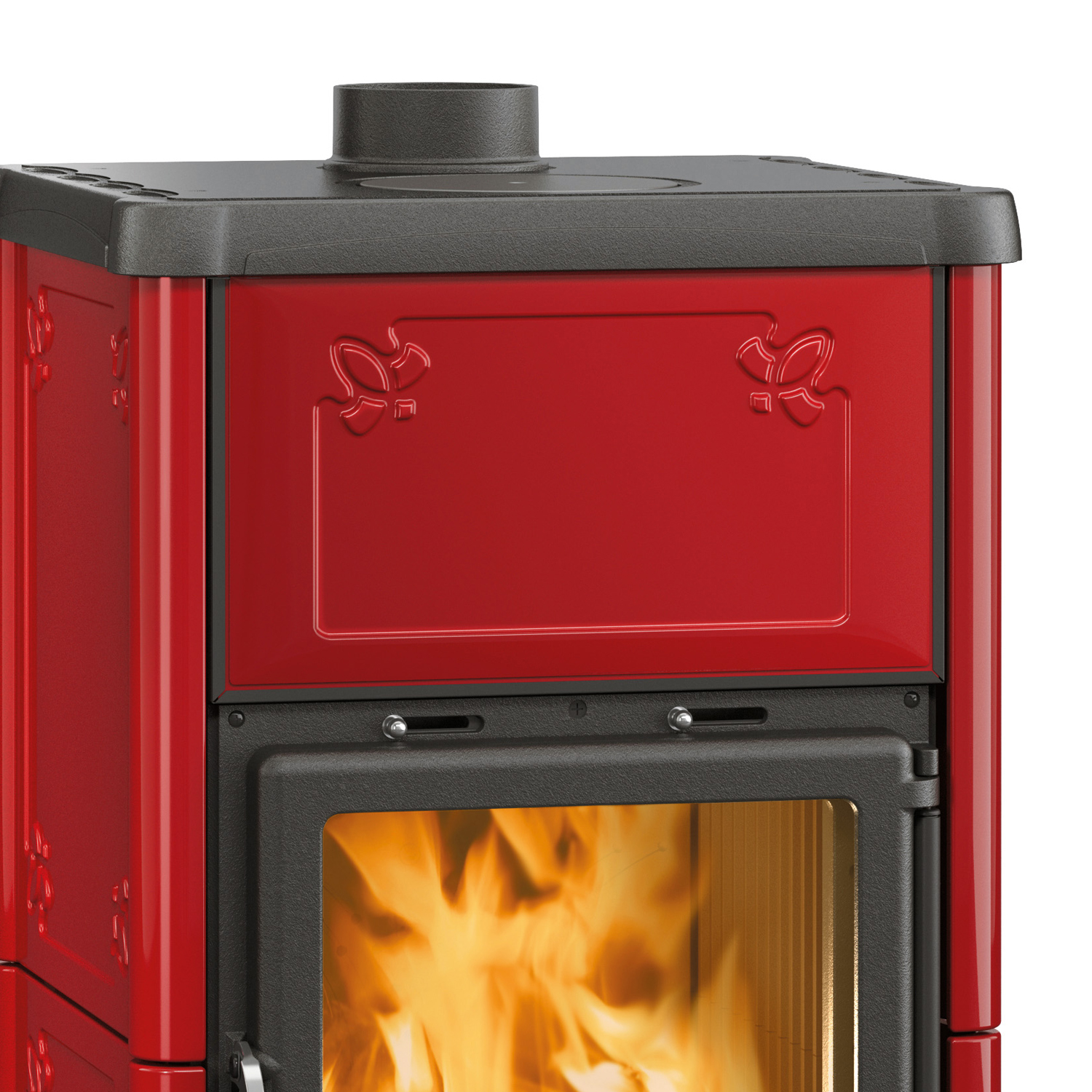La Nordica Fedora Poêle à bois Majolique Bordeaux