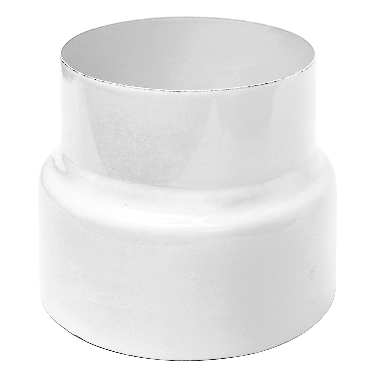 Réduction de tuyau de poêle / conduit de fumée émaillé Raik 150 mm - 130 mm blanc