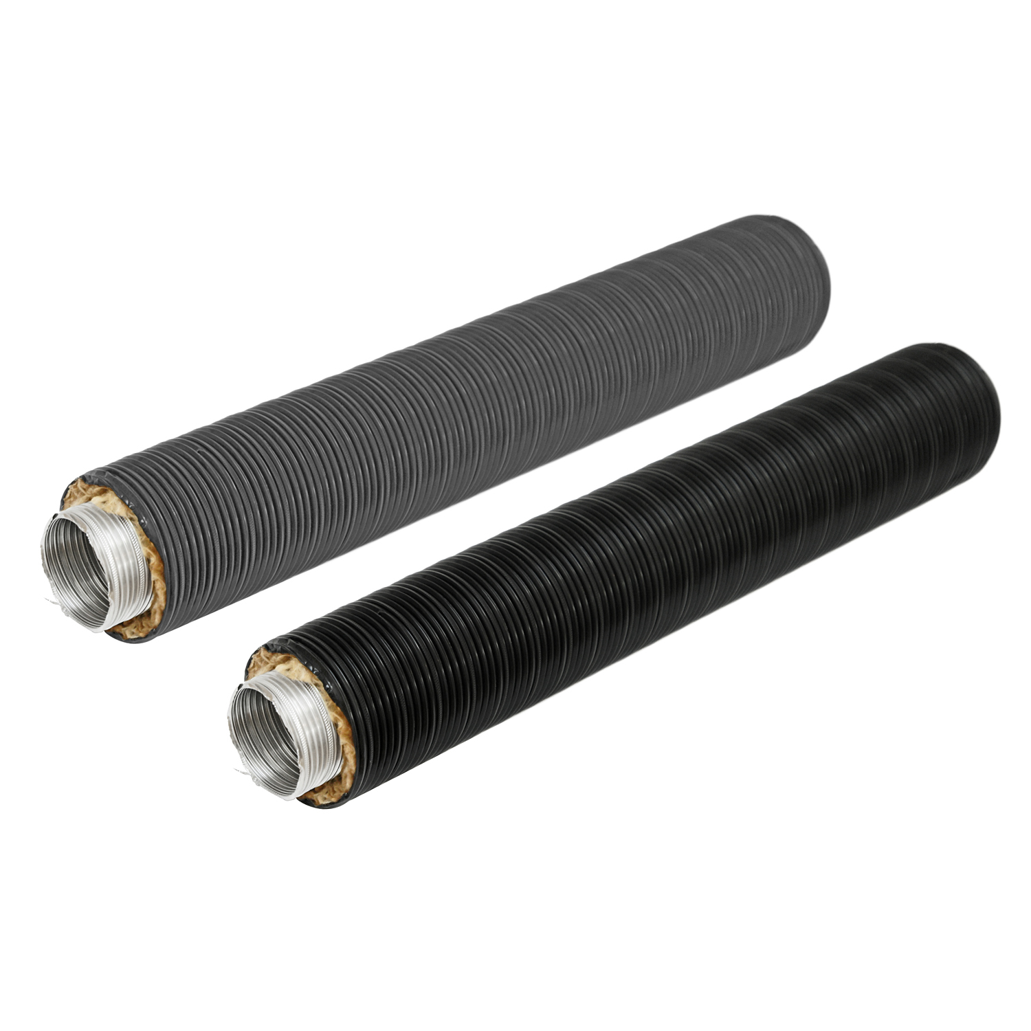 Therm Flex conduit flexible en aluminium isolé gris Ø 125 mm longueur 0,75 m, pour raccordement à l'air extérieur.
