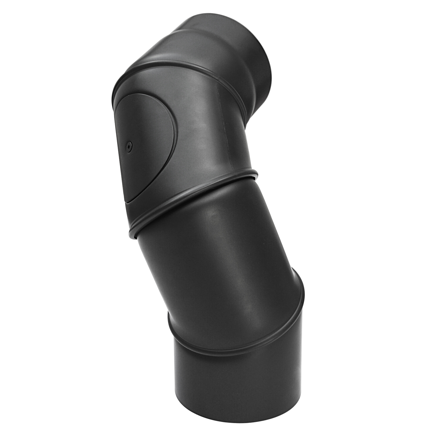 Raik Basic coude de tuyau de fumée 150mm avec porte 4 pièces noir pour tuyau de fumée / conduit de fumée