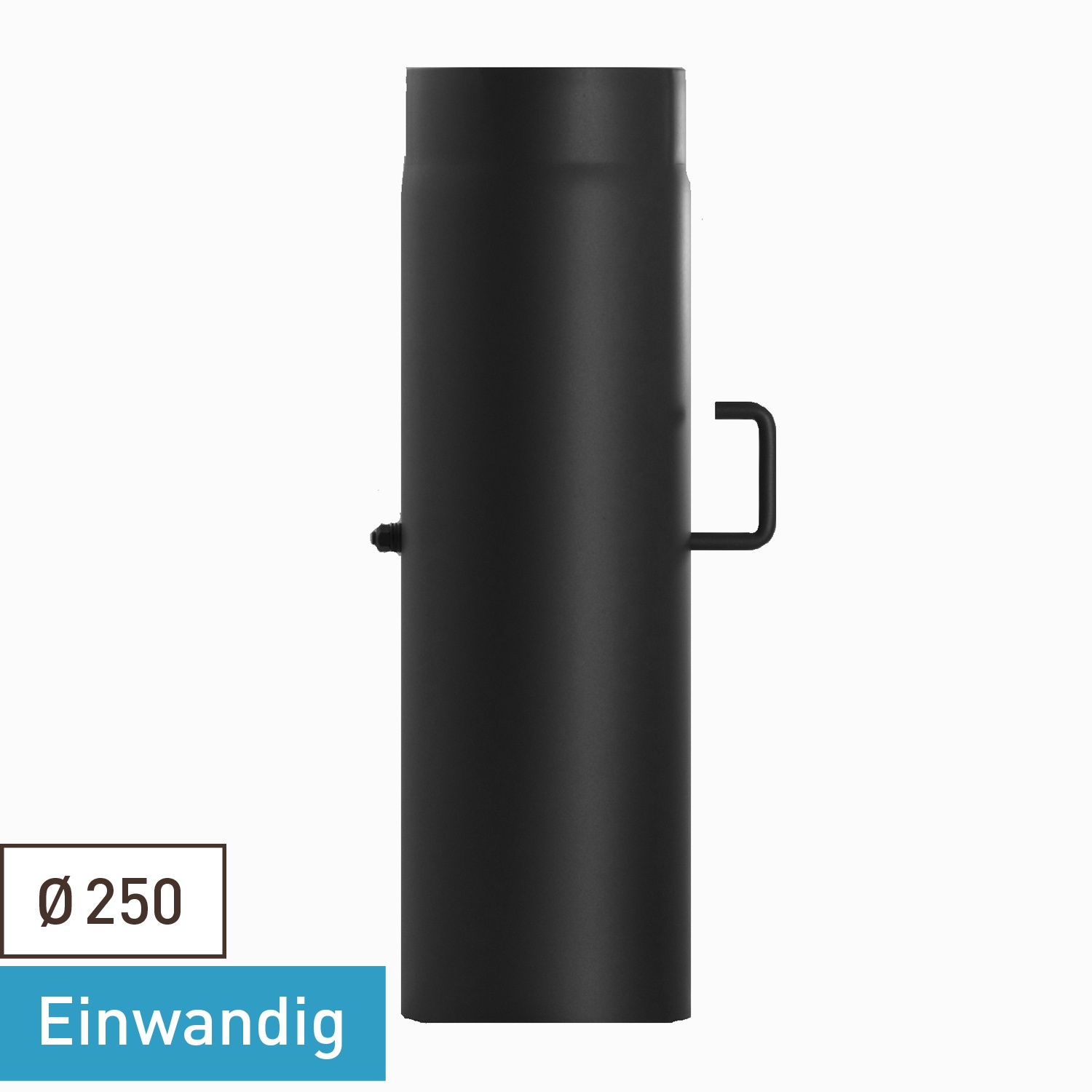 Tube de fumée / Tuyau de poêle 250 mm - 500 mm avec régulation de tirage noir