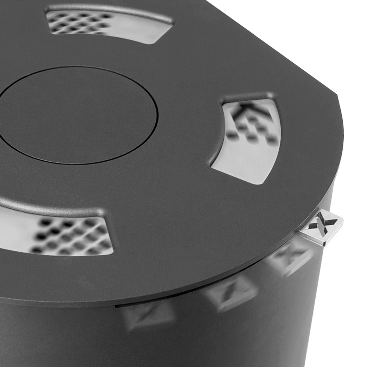 Austroflamm Tower Xtra 2.0 Poêle à bois en acier gris fonte, sortie de fumée par le haut ou à l'arrière