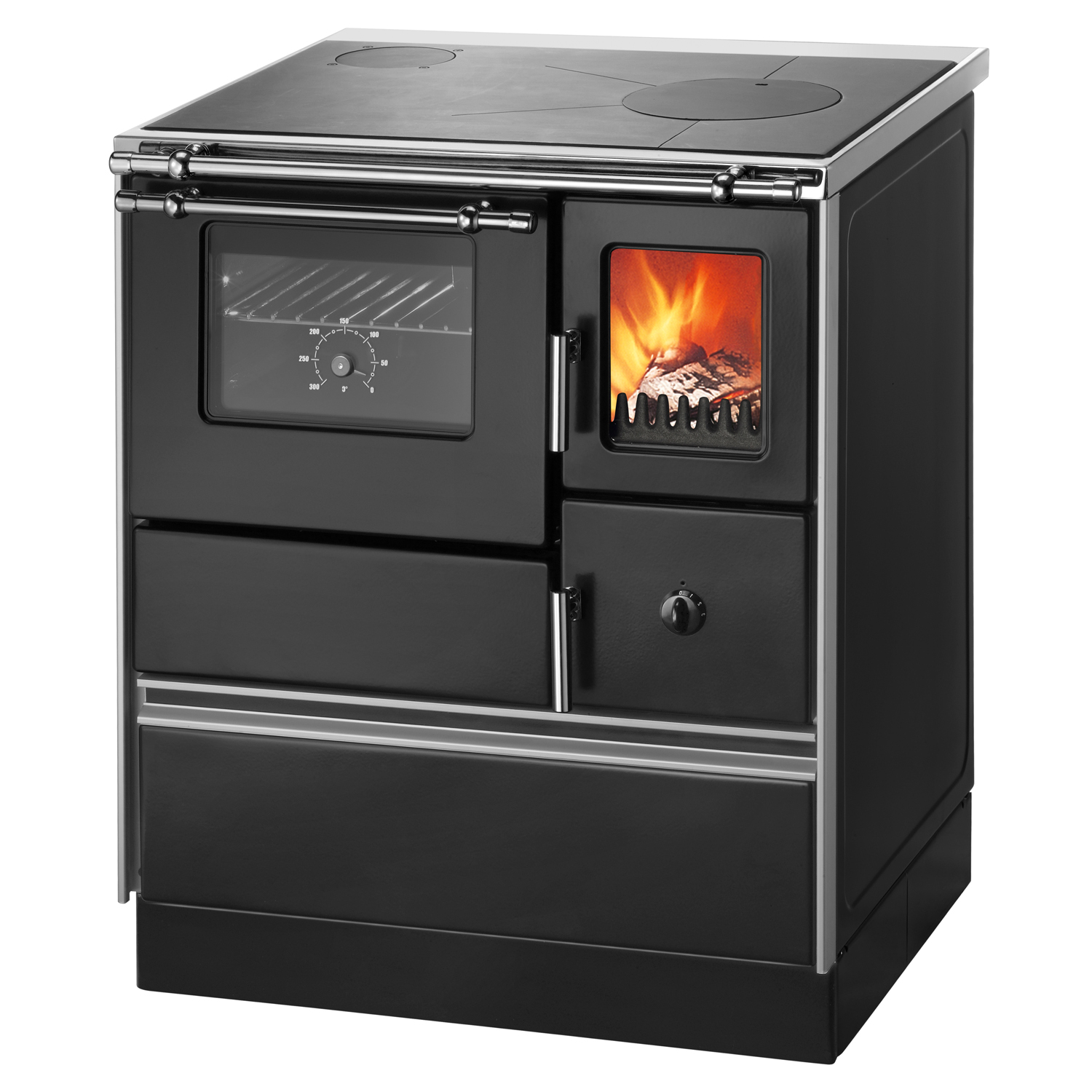 Wamsler K 176 F/A 70 Cuisinière en acier noir, compartiment de cuisson à gauche