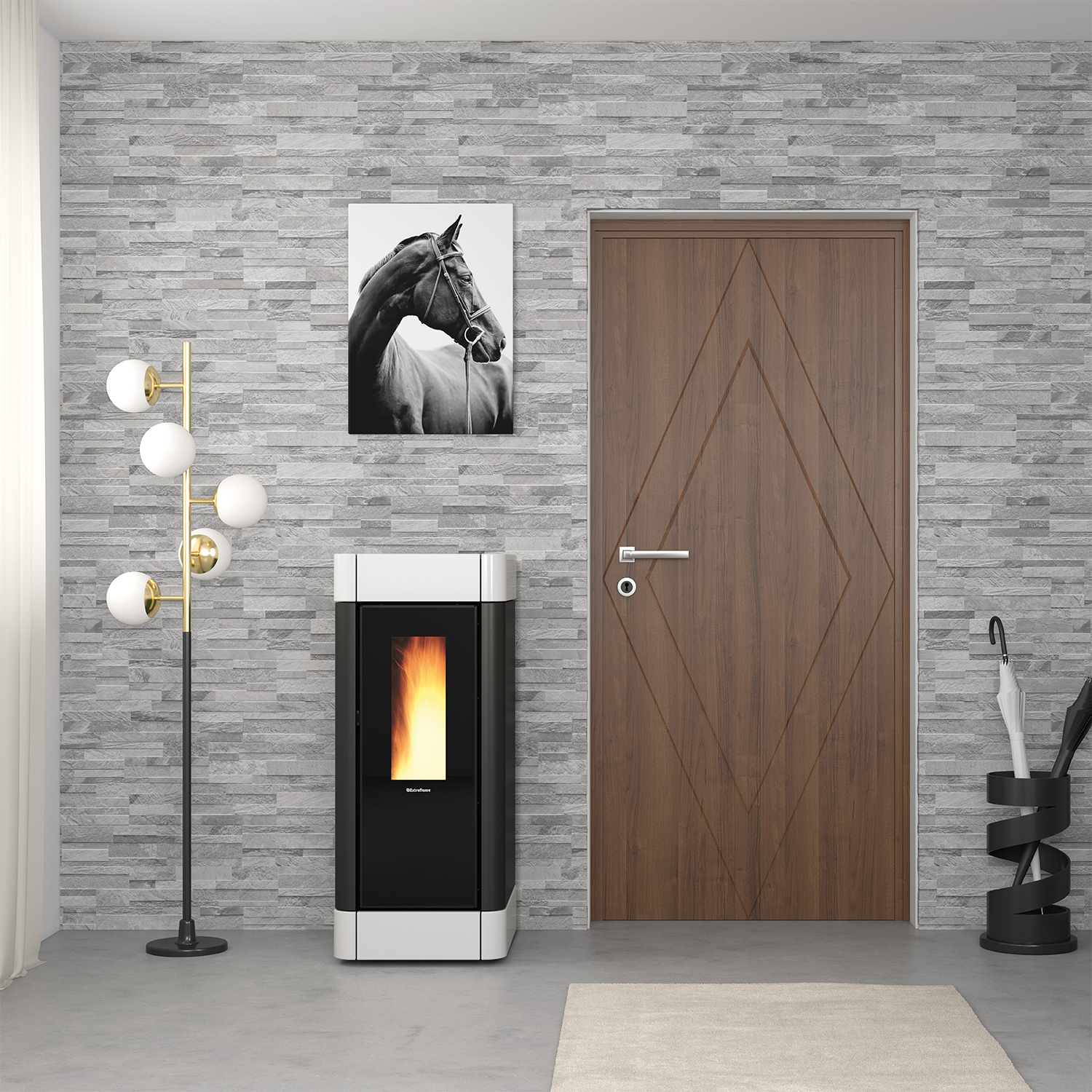 Extraflame Evolution Line Sinfony poêle à granulés acier blanc