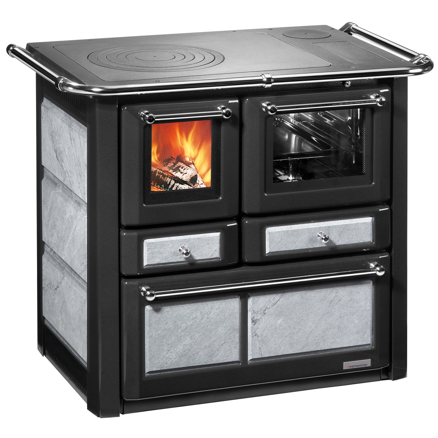 Wamsler K 85 F Poêle de cuisine en pierre naturelle, four à droite