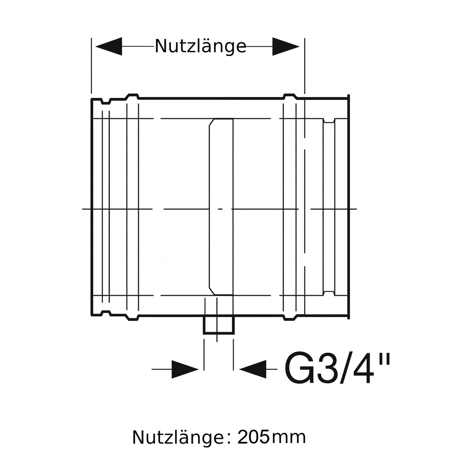 Schiedel ICS élément de tuyau 250 mm Ø150 avec évacuation de condensats double paroi brillant