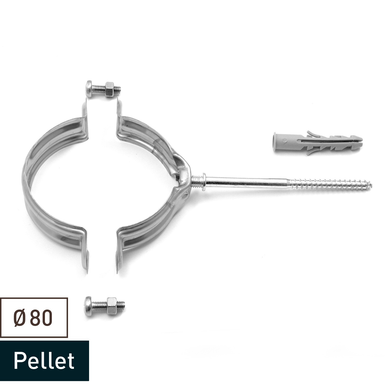 Raik conduit de poêle / tuyau de poêle 80 mm - fixation murale INOX