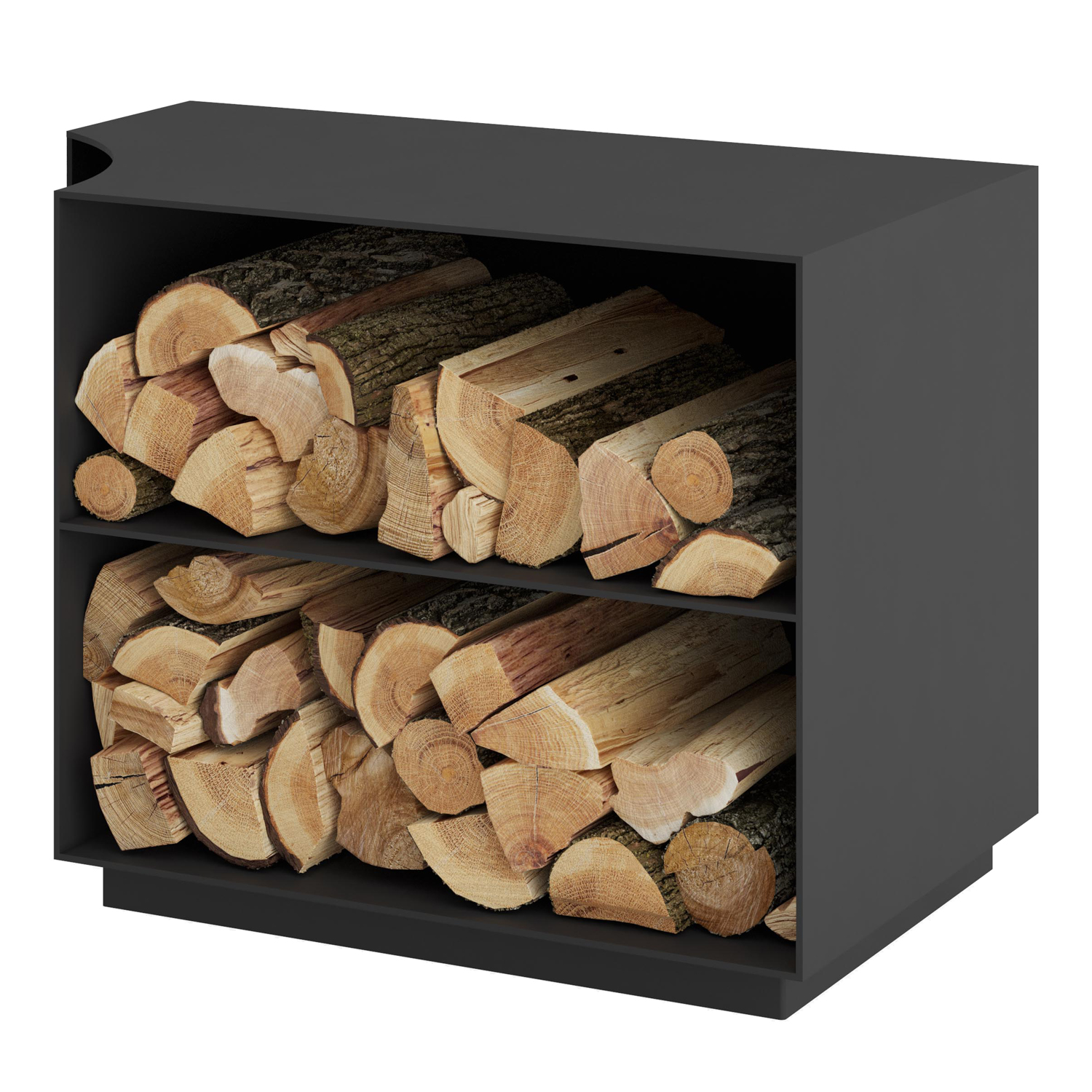 Casier à bois Spartherm pour Passo XS côté droit Nero