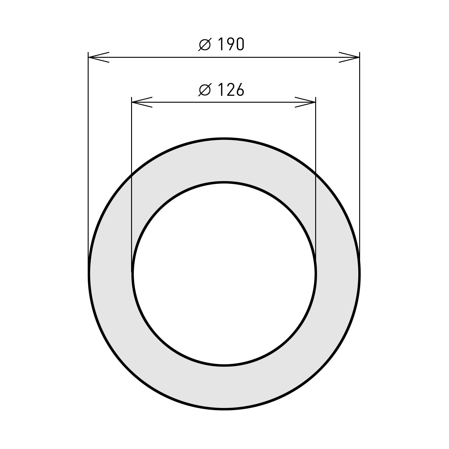 Raik Basic Rosette murale120mm gris fonte 3cm pour tuyau de fumée / conduit de fumée