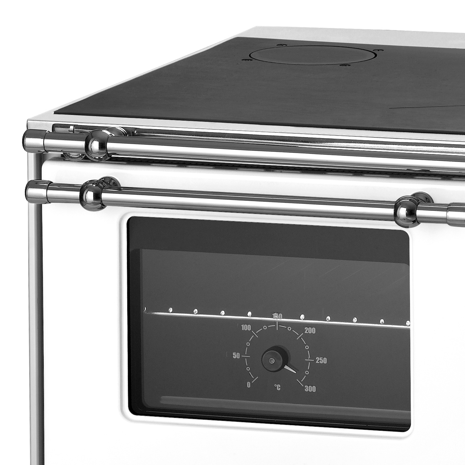 Westminster K76-70 cuisinière à bois acier blanc, gauche