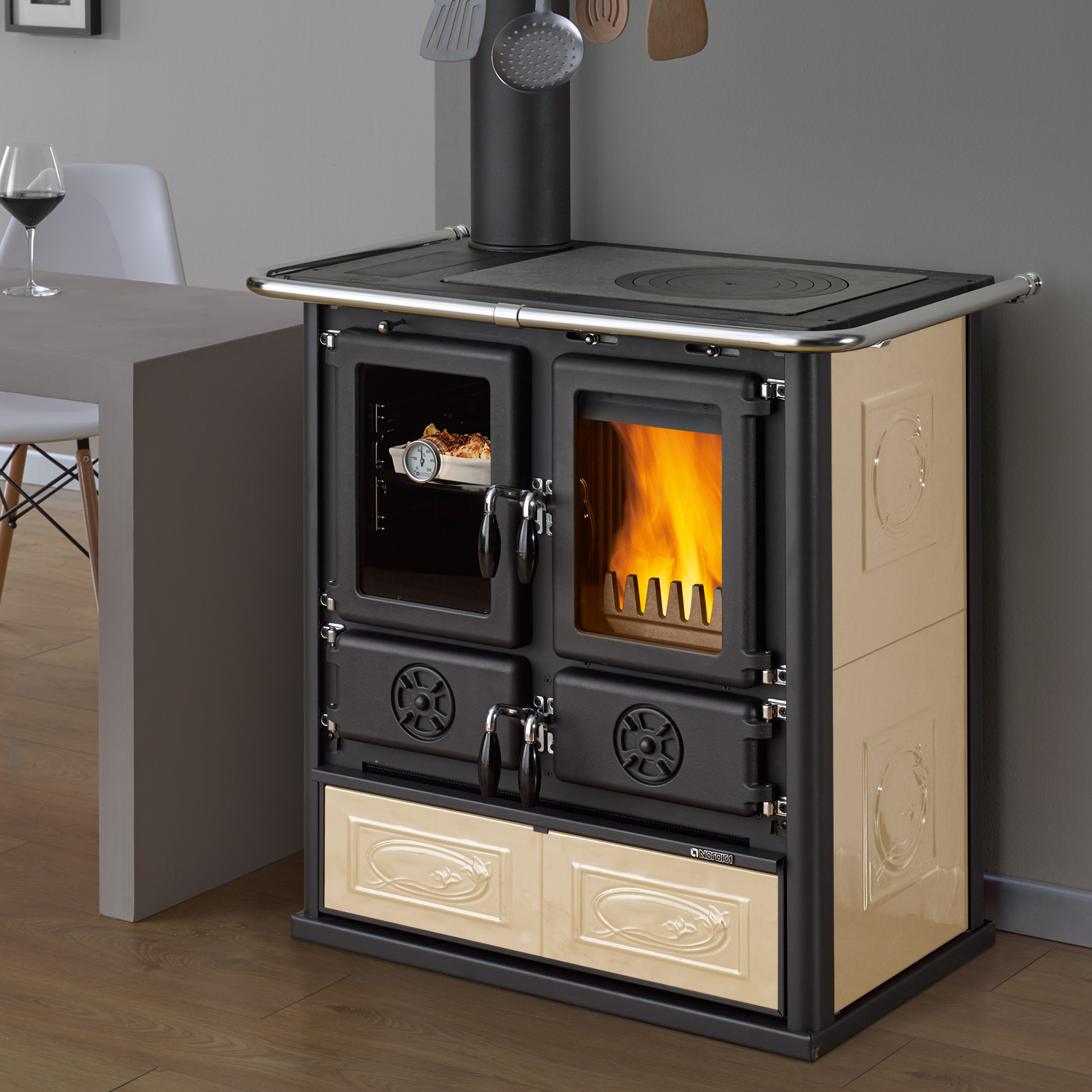La cuisinière La Nordica Rosetta Sinistra 5.0 Céramique Liberty Panna