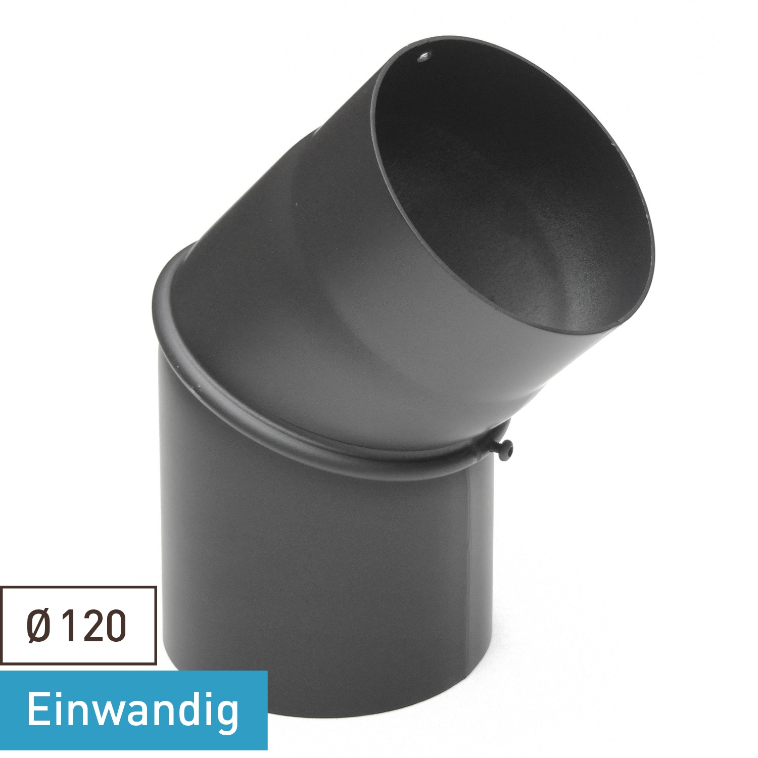 Raik Basic coude de tuyau de fumée 120mm gris fonte 0–45° sans porte pour tuyau de fumée / conduit de fumée