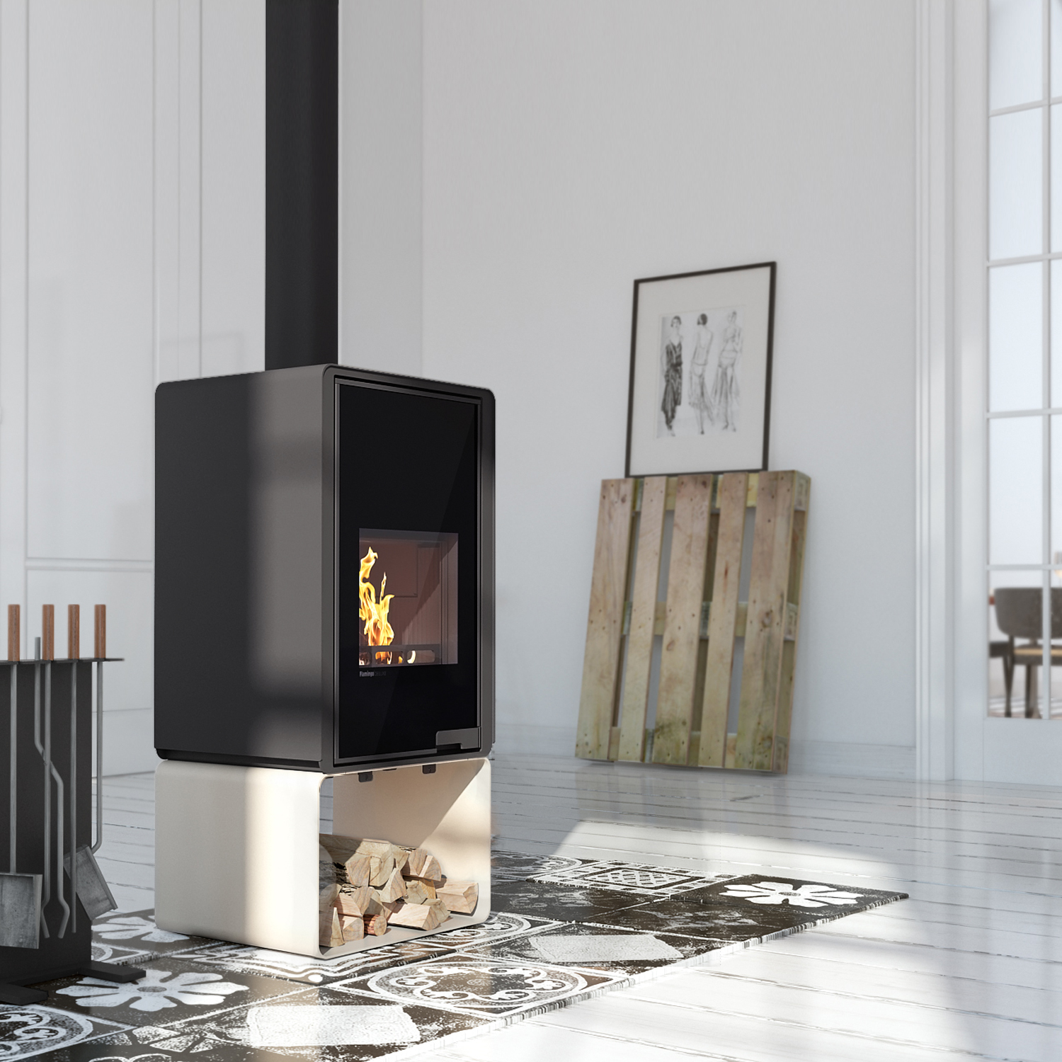 Poêle à bois HS Flamingo Deluxe Pentai Crème