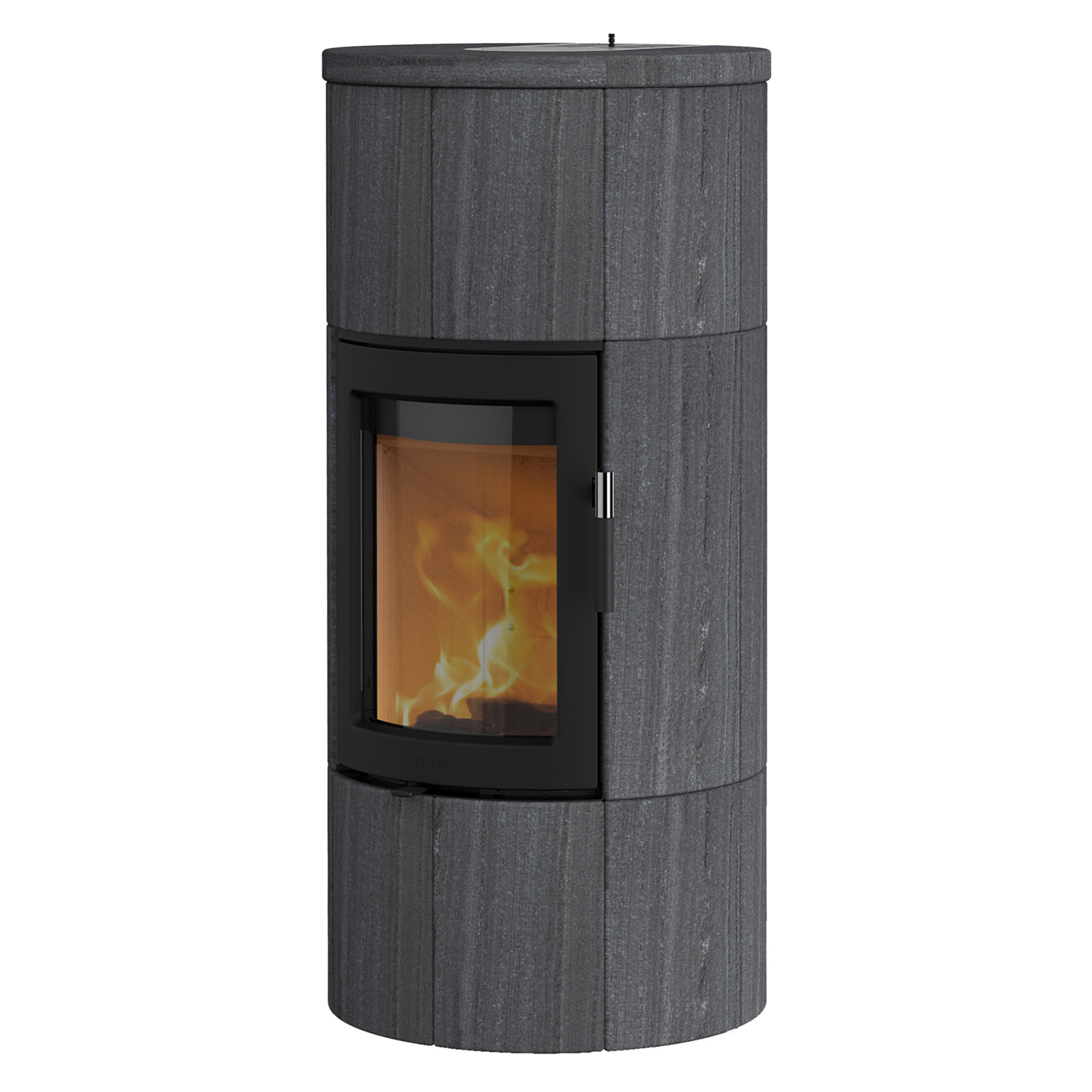 Lotus Maestro 1 poêle à bois Indian Night, porte noire, sortie de fumée arrière