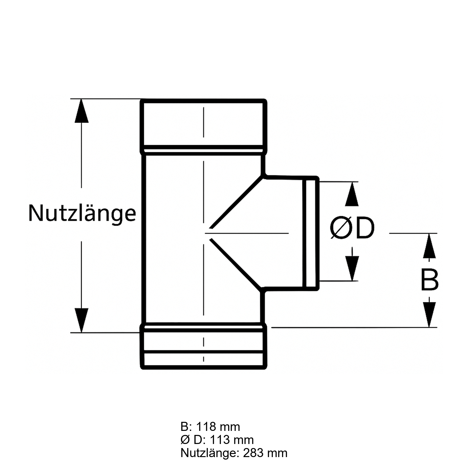 Schiedel PRIMA PLUS raccord de porte de nettoyage rond Ø113 mm simple paroi mat
