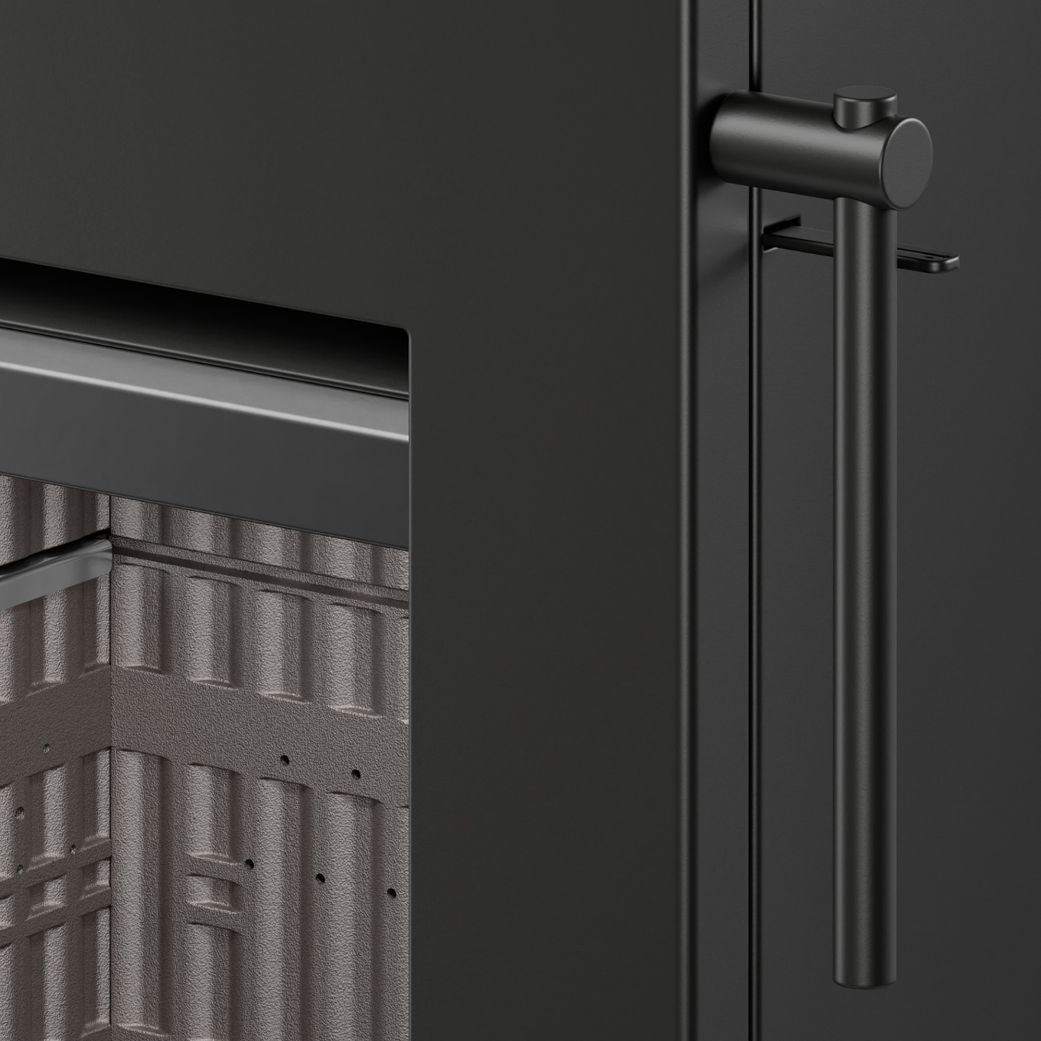 Thermorossi poêle à bois Zen O Evo6 avec compartiment four et compartiment range-bûches noir mat