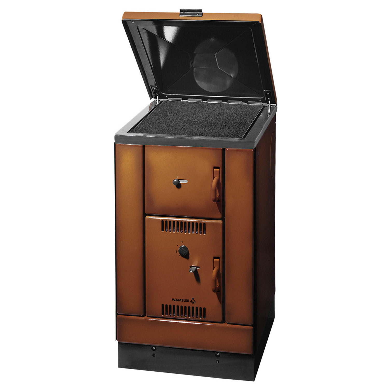 Wamsler K 158 poêle de cuisine avec circulation d'eau, surface de cuisson en vitrocéramique Maron
