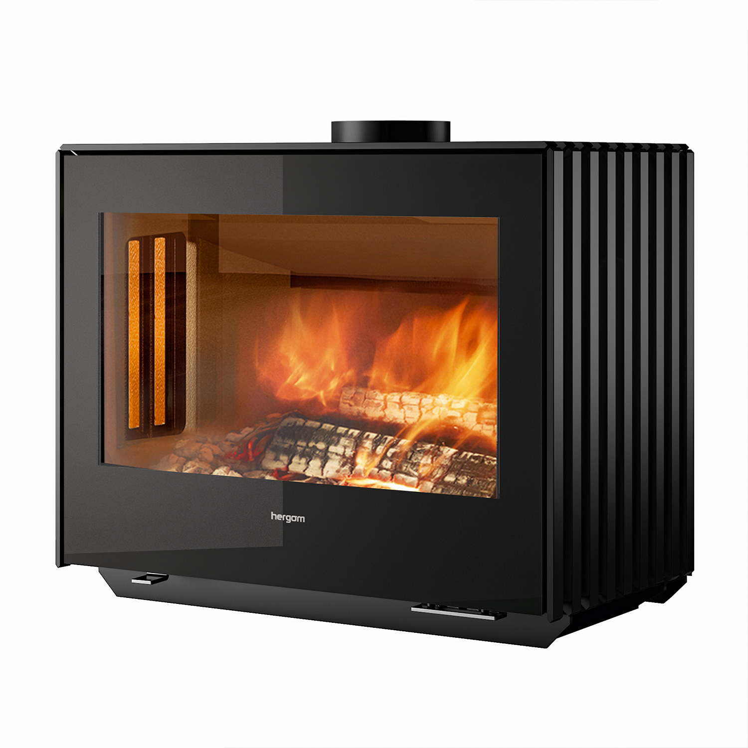 Poêle à bois Hergom Glance LVP en fonte noire