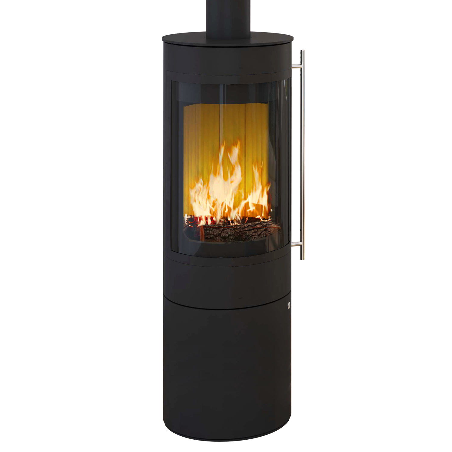 Poêle à bois Olsberg Pular Plus Compact Noir avec cadre décoratif laqué
