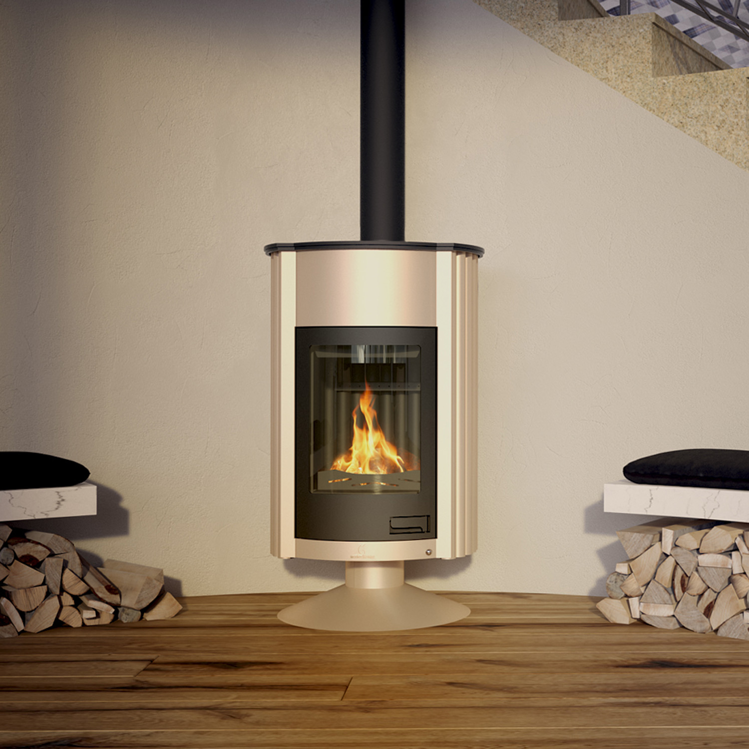 Poêle à air chaud Masterflamme Grande II Crème