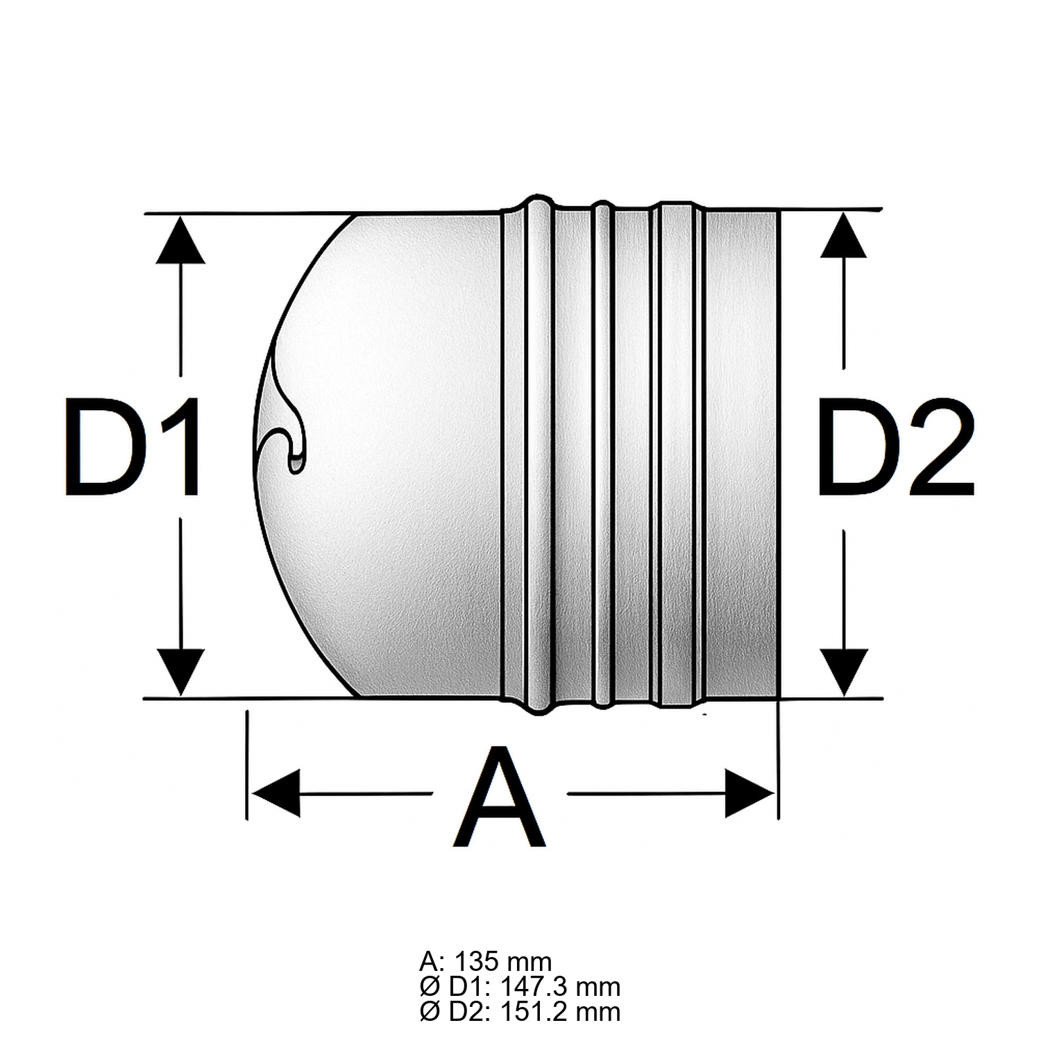 Schiedel PRIMA PLUS raccord Ø150 mm emboîté simple paroi mat