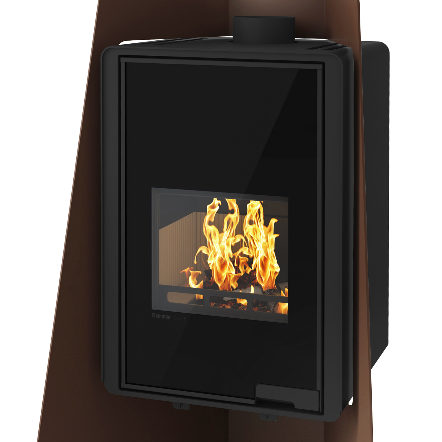 Poêle à bois HS Flamingo Deluxe Island Marron