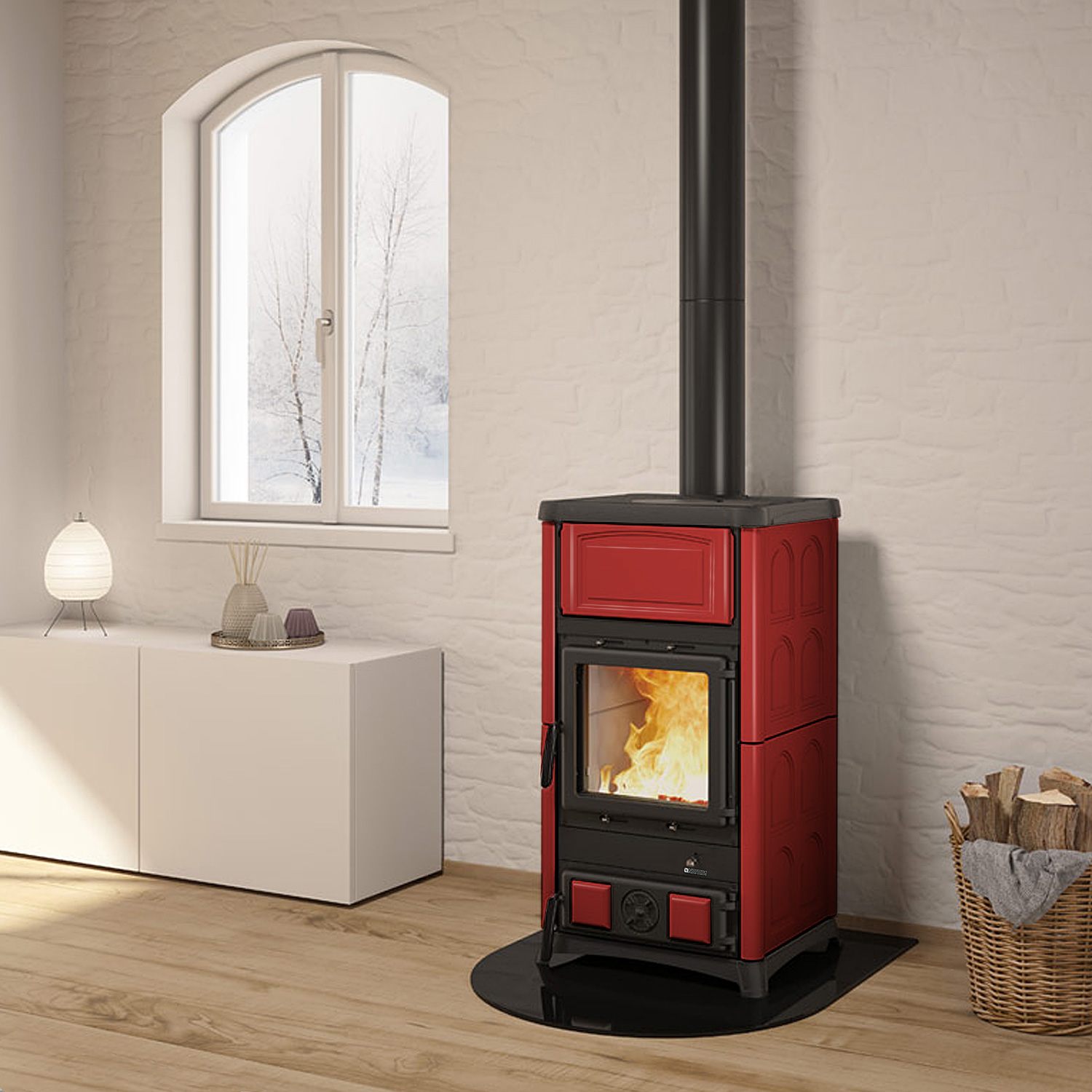 La Nordica Concita 2.0 Poêle à bois Majolique Bordeaux