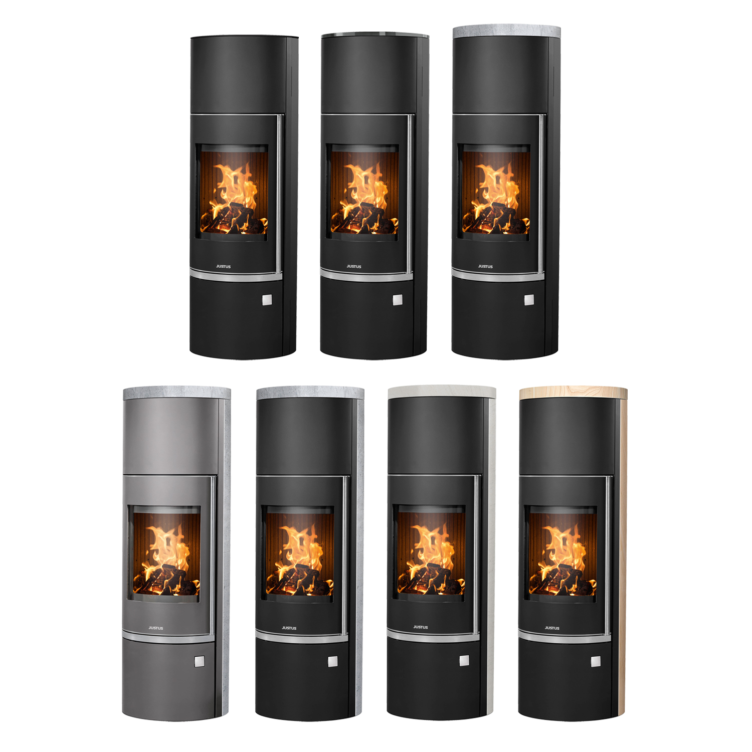 Justus Faro Aqua 2.0 Poêle à bois avec circulation d'eau Acier Noir