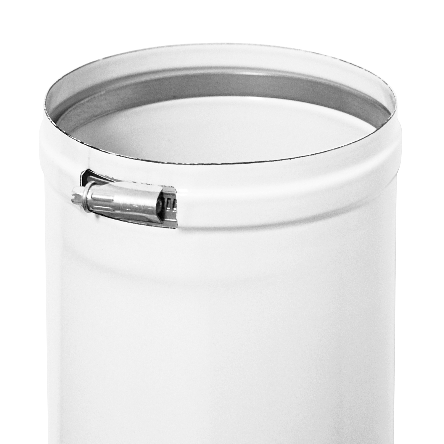 Tube de raccordement / Tuyau de poêle émaillé 130 mm - Tube télescopique blanc