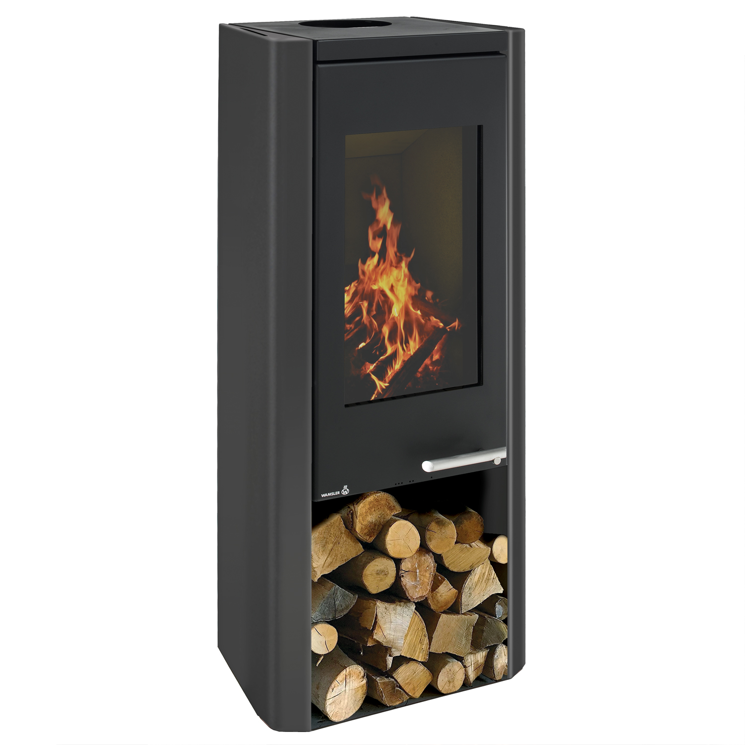 Poêle à bois Wamsler Myro-H en acier noir / gris Poêle à bois Wamsler Myro-H en acier noir / gris