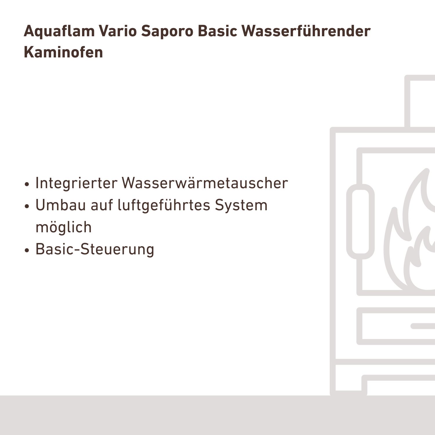 Aquaflam Vario Saporo Basic Poêle à bois hydraulique Gris 11/7 kW