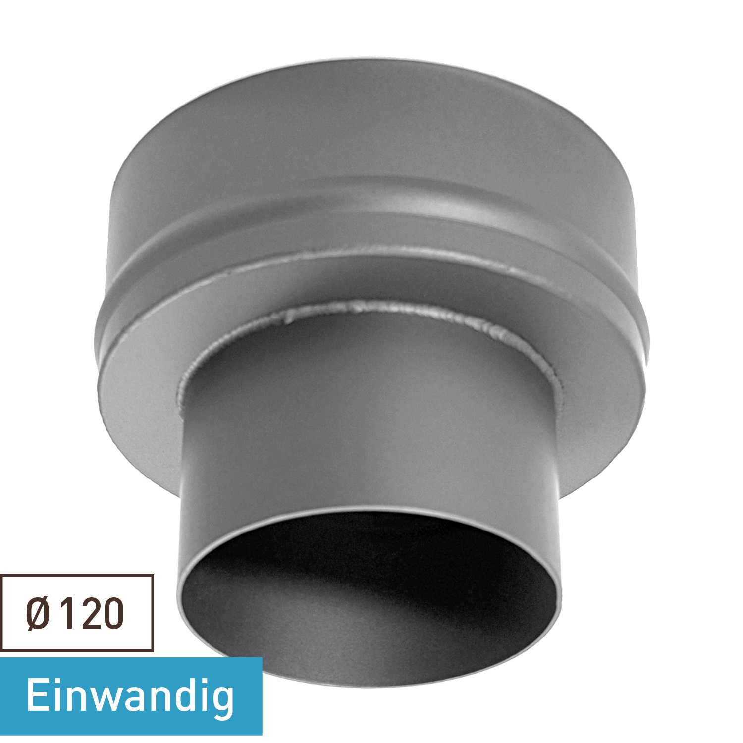 Raik Basic extension 120mm – 180mm gris fonte droit pour tuyau de fumée / conduit de fumée