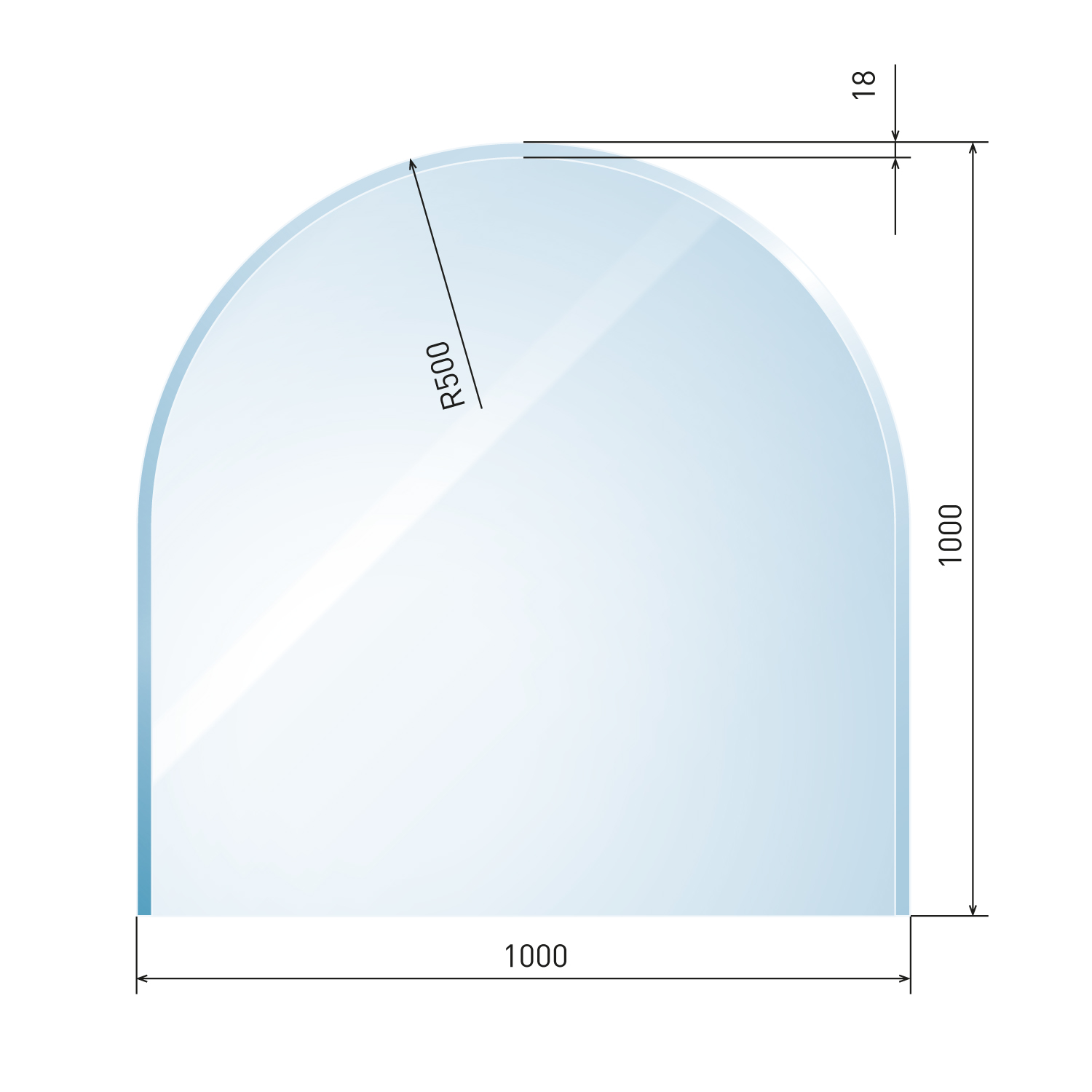 Raik Kamin plaque de verre langue incl. facette Raik Kamin plaque de verre langue incl. facette