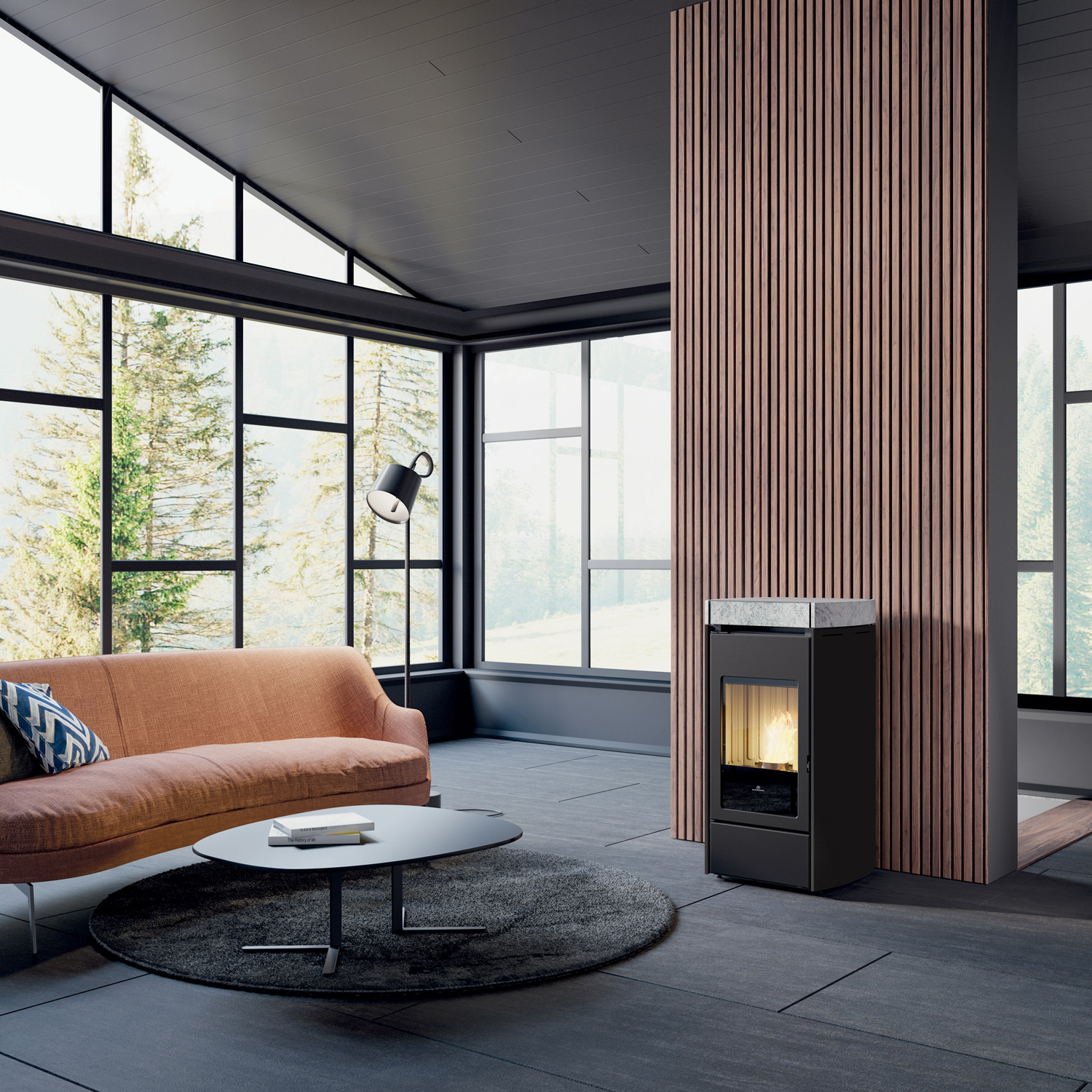 Edilkamin Lena poêle à granulés acier noir / pierre naturelle 2022