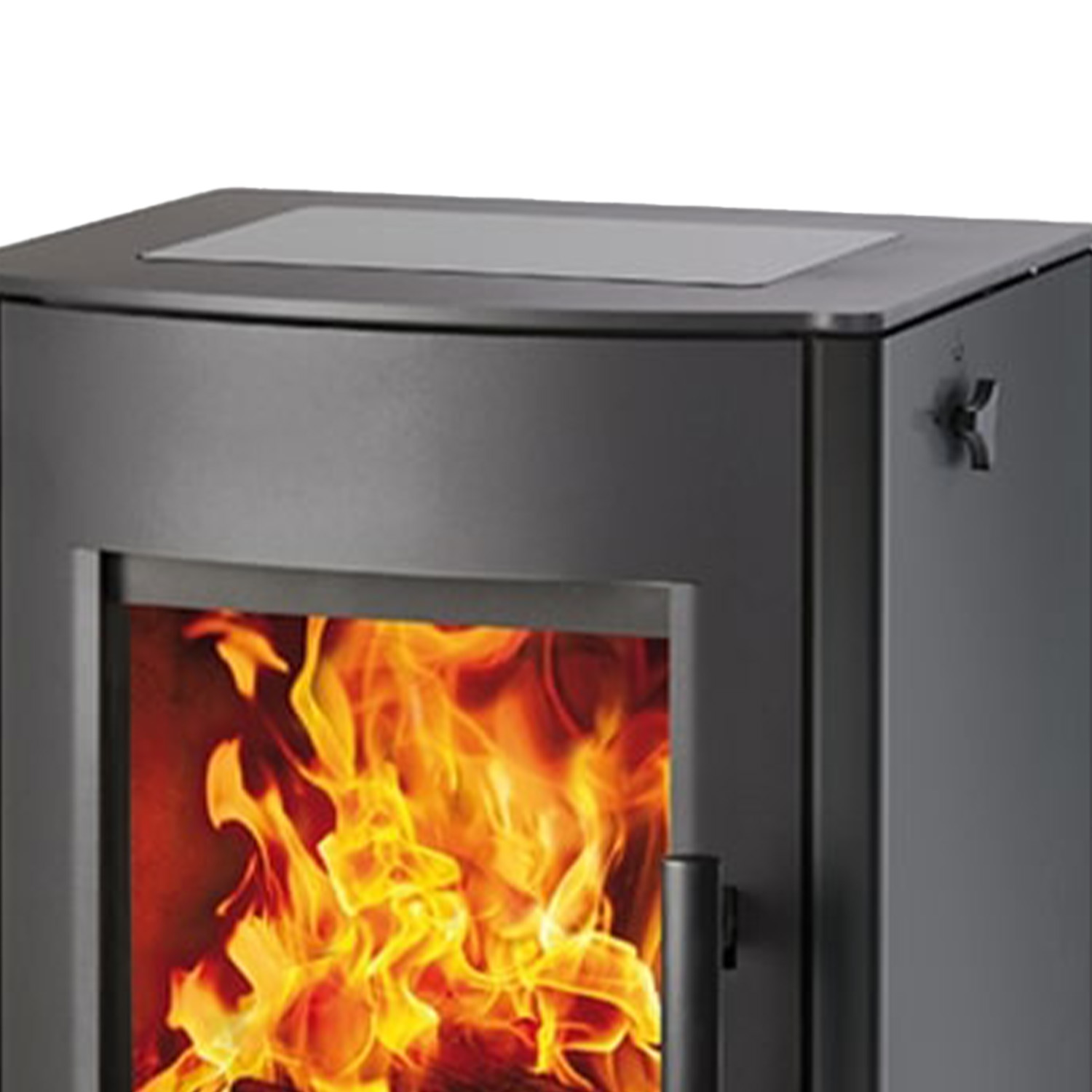 Haas+Sohn ELLMAU COOK easy poêle à bois avec plaque de cuisson vitrocéramique perle-noir