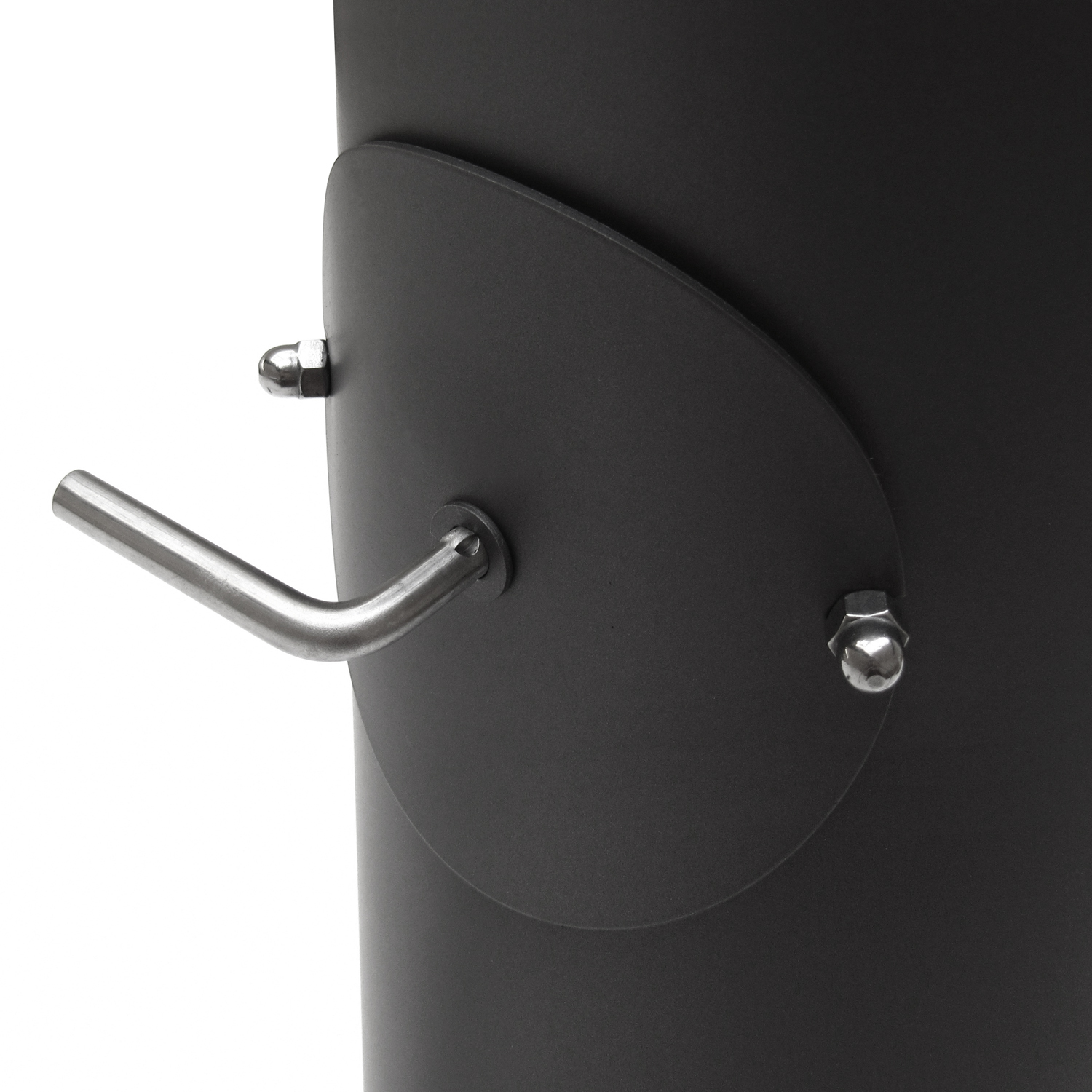 Raik conduit de fumée / tuyau de poêle 150mm - 500mm avec régulation de tirage, porte et anneau de condensation noir