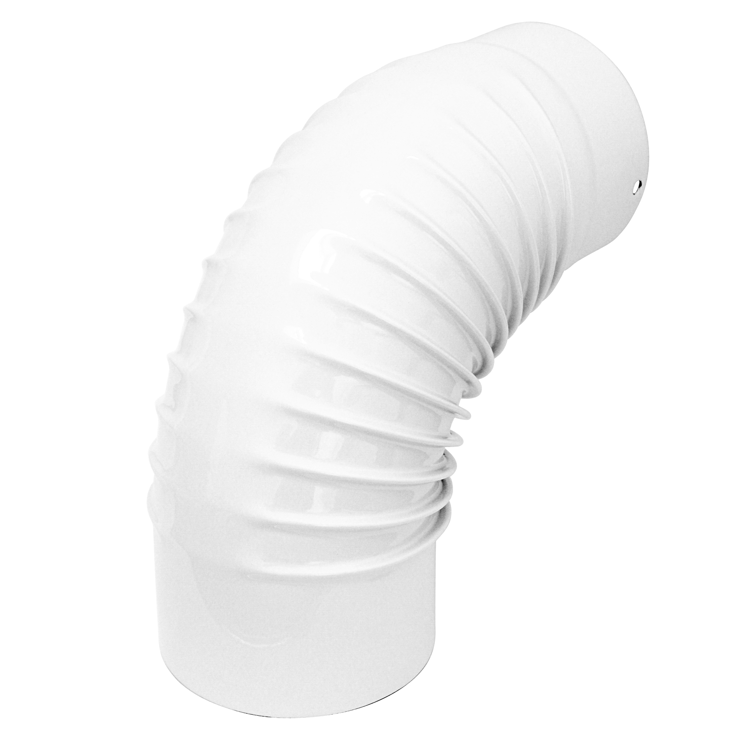 Coude de conduit de fumée / Coude de tuyau de poêle émaillé 120mm - Coude à 90° nervuré blanc