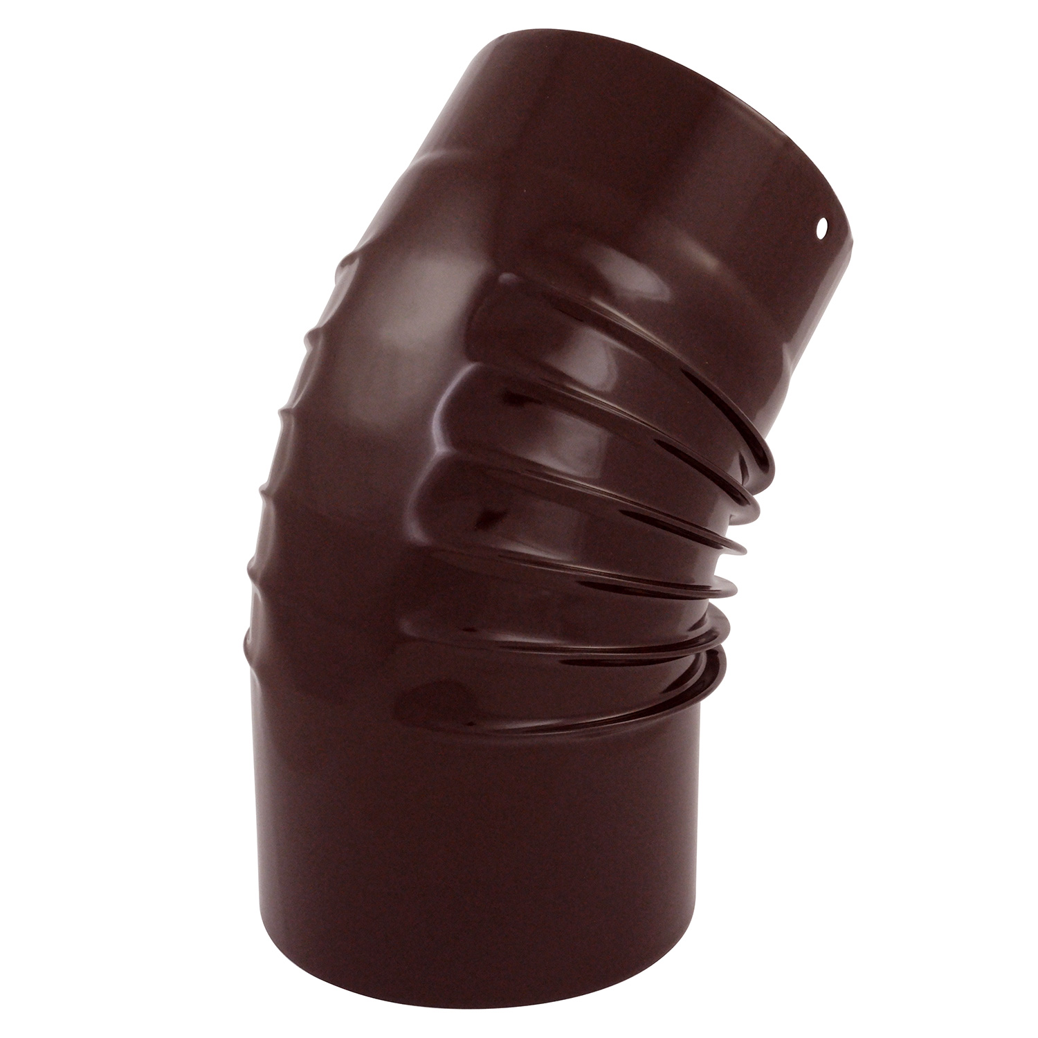 Coude de conduit de fumée / Coude de tuyau de poêle émaillé 150mm - Coude à 45° nervuré marron