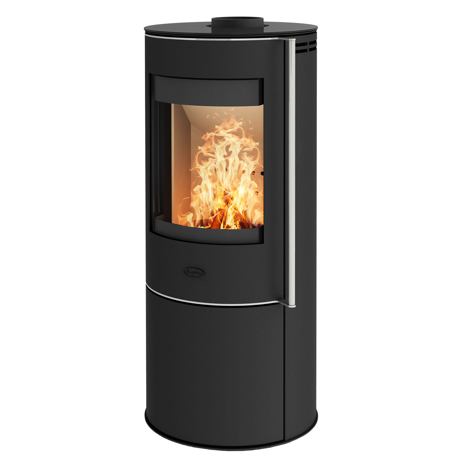 Fireplace Elite Toronto Poêle à bois en acier noir avec plaque de recouvrement en verre