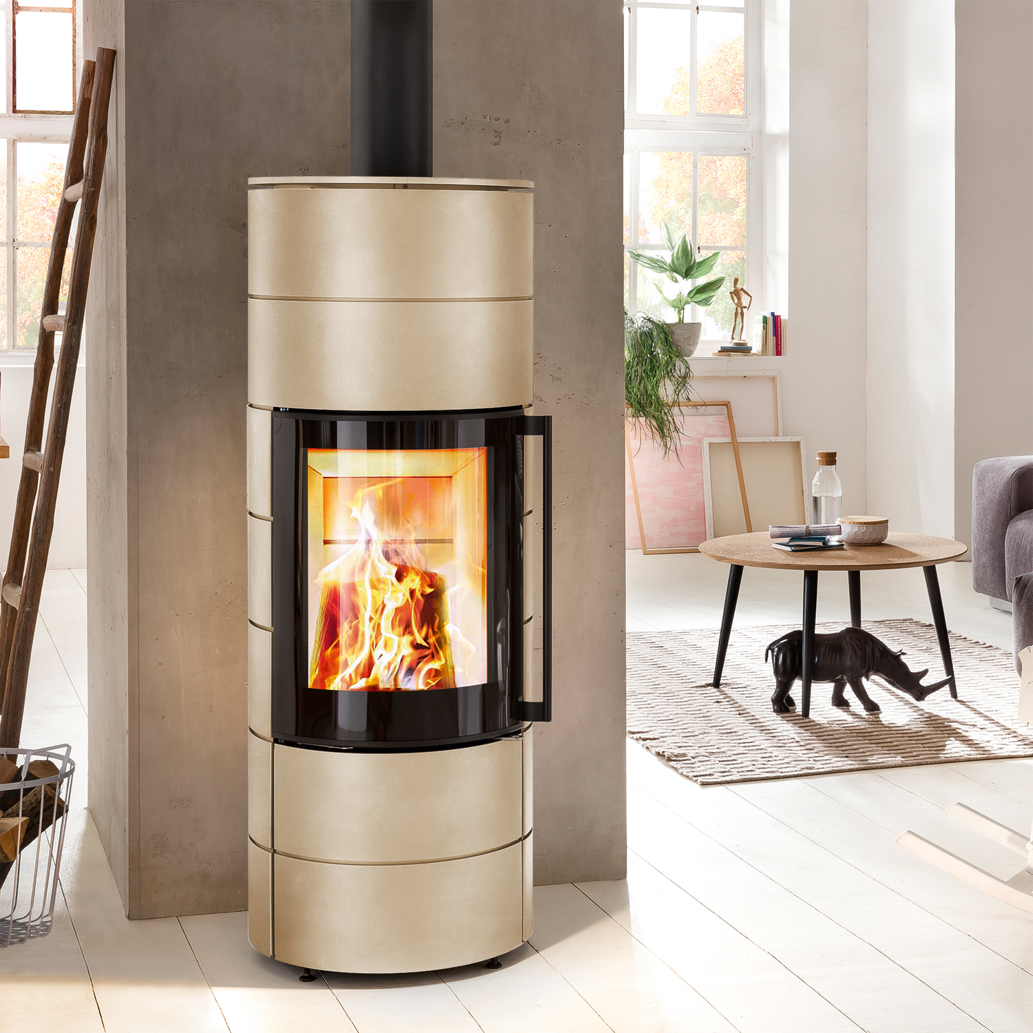 Spartherm ambiente a3 poêle à bois acier perle