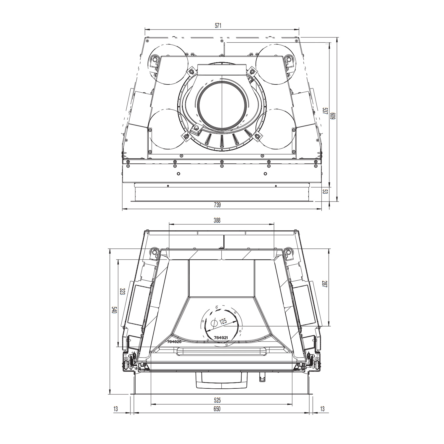 Insert de cheminée Austroflamm 65x57 S 2.0