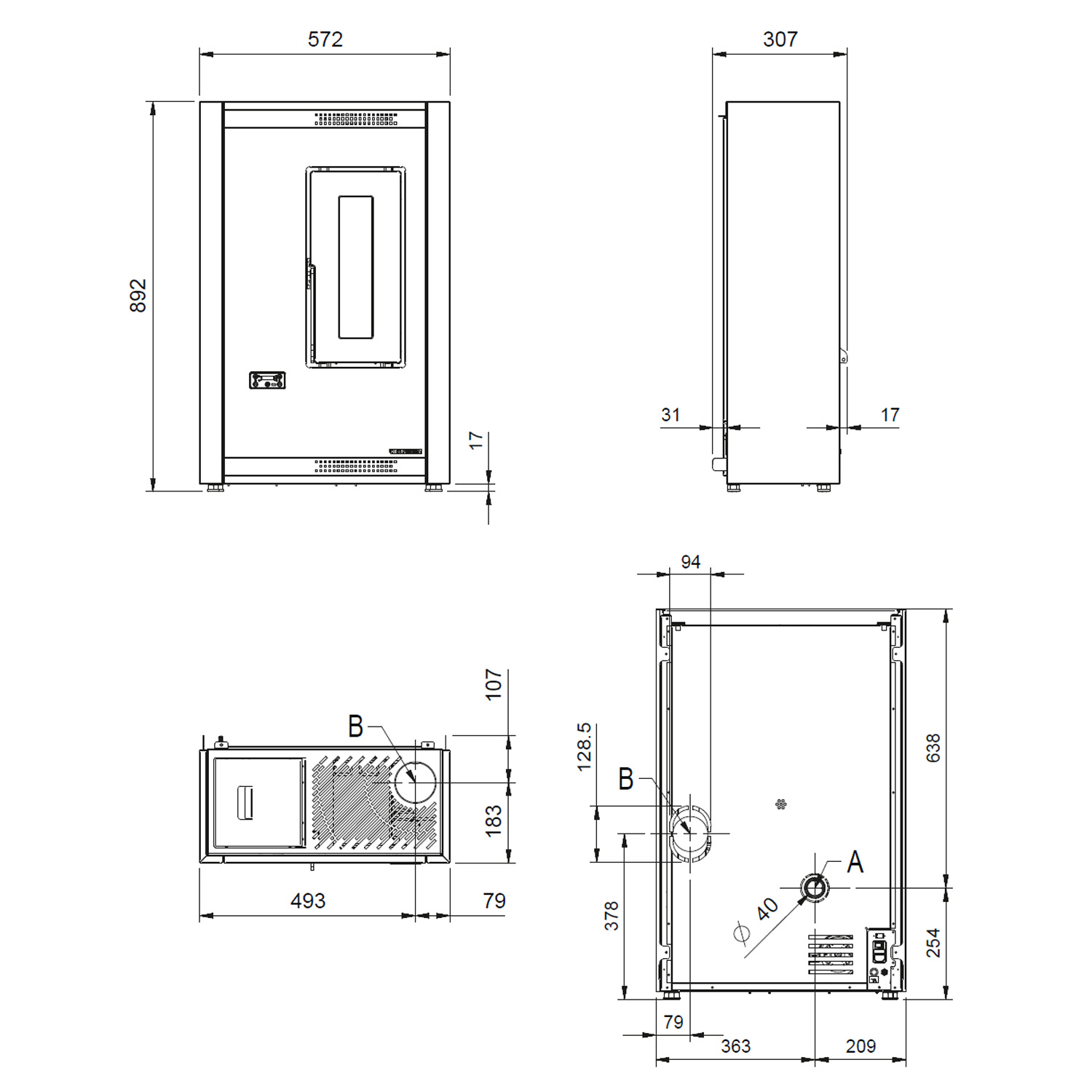 Extraflame Luisella 16 5.0 poêle à granulés noir Extraflame Luisella 16 5.0 poêle à granulés noir