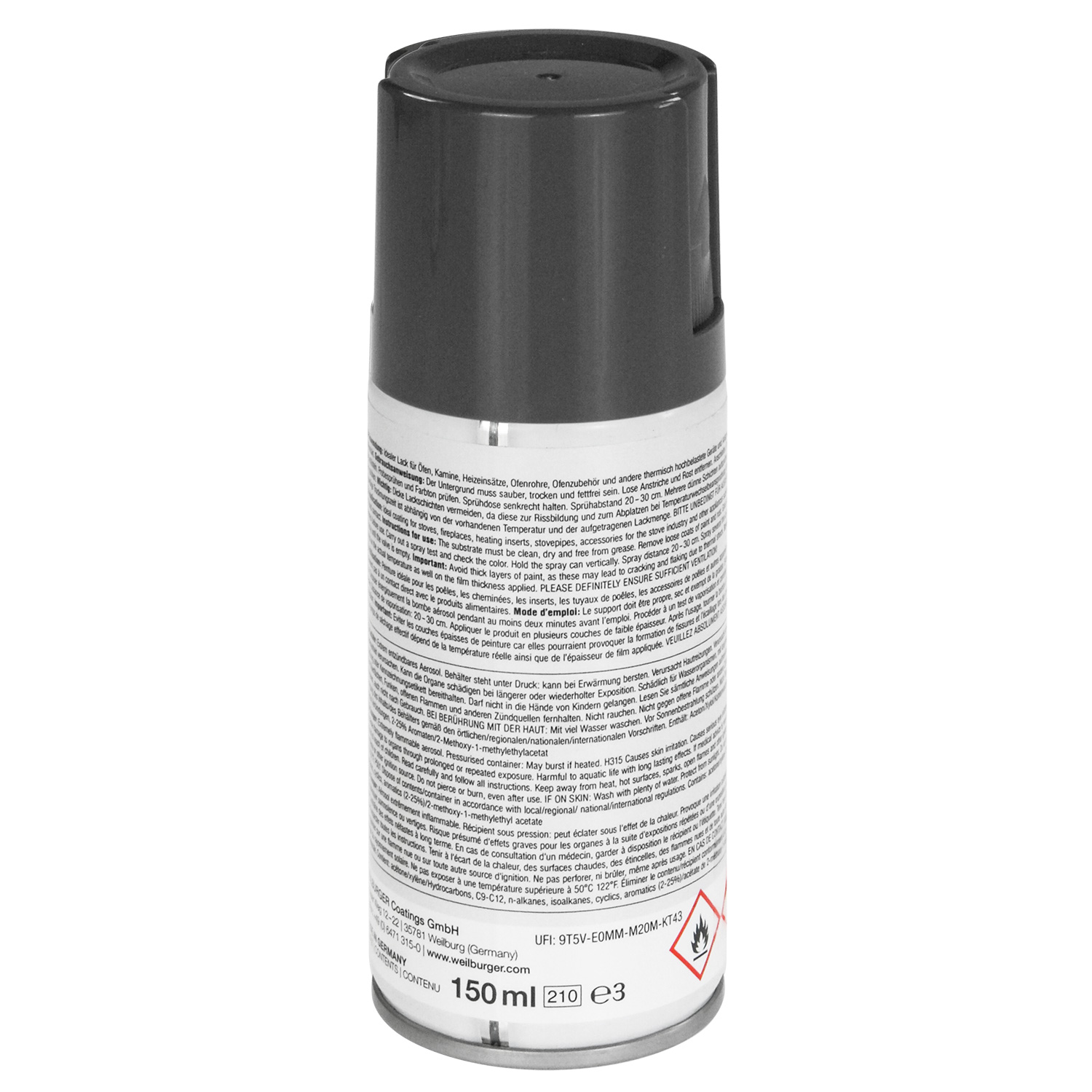 raik Spray pour four Aérosol 150 ml Senotherm Gris Fonte