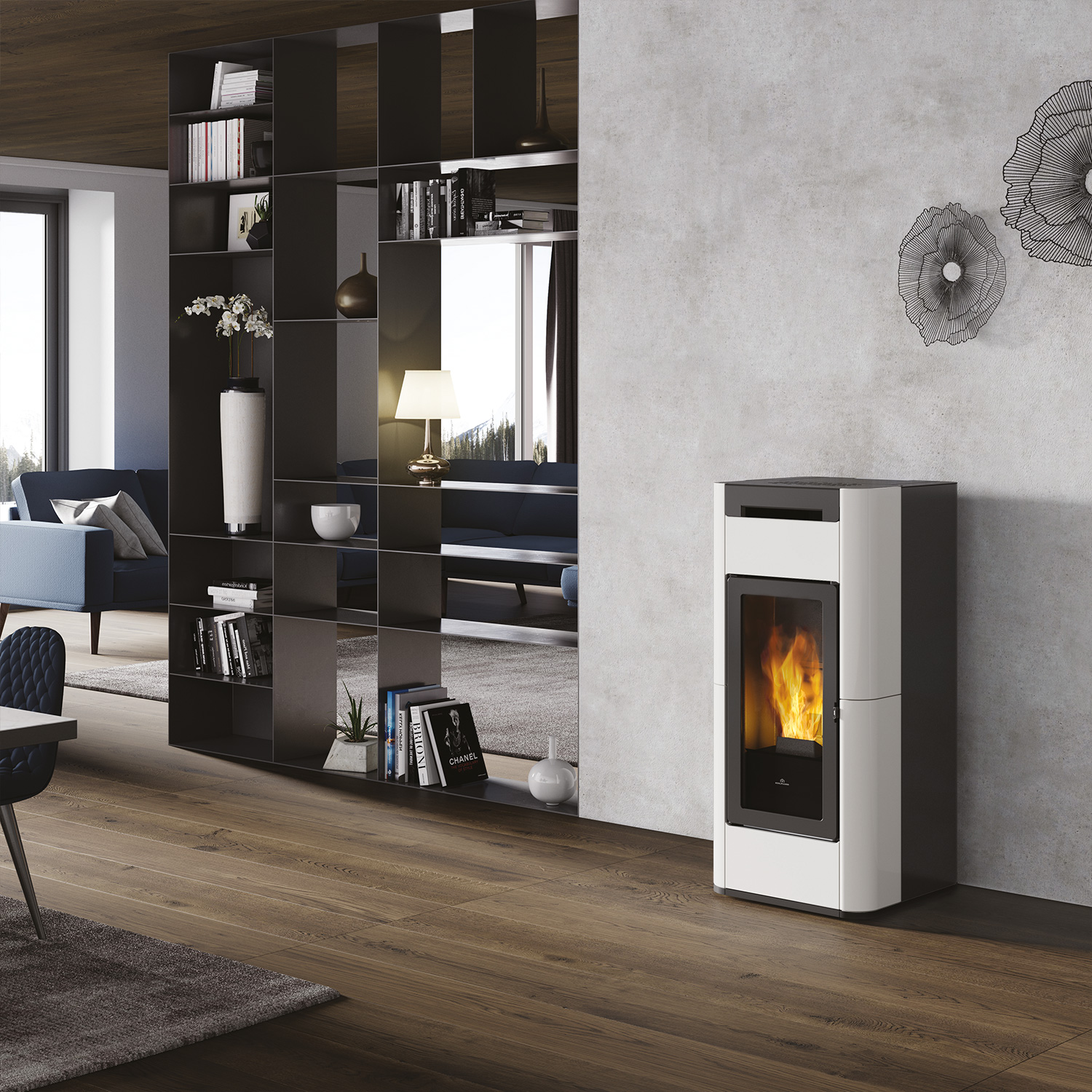 Edilkamin Tera H 25 Evo poêle à granulés hydro céramique blanche