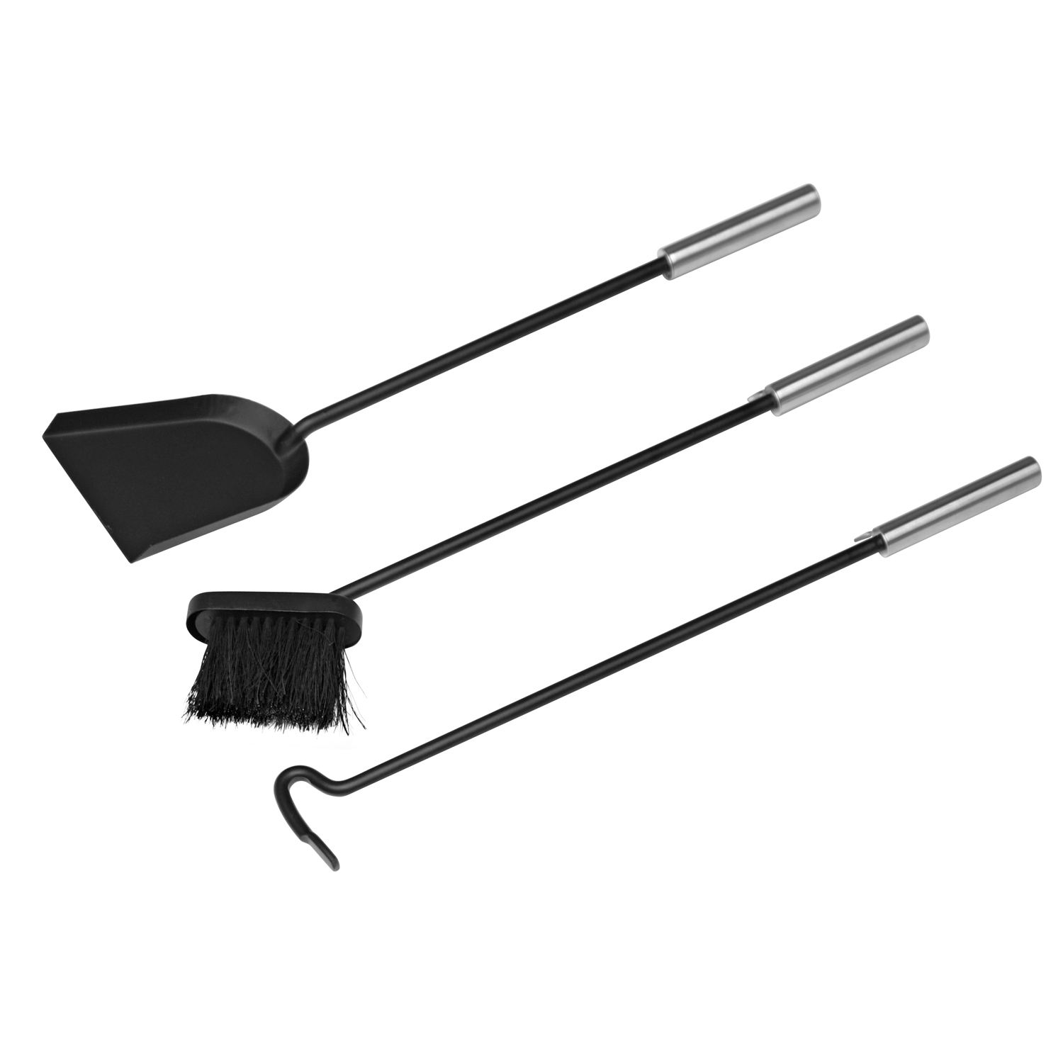 Raik Ensemble d'outils de cheminée Gottfried, 3 pièces, acier, noir, 70 cm