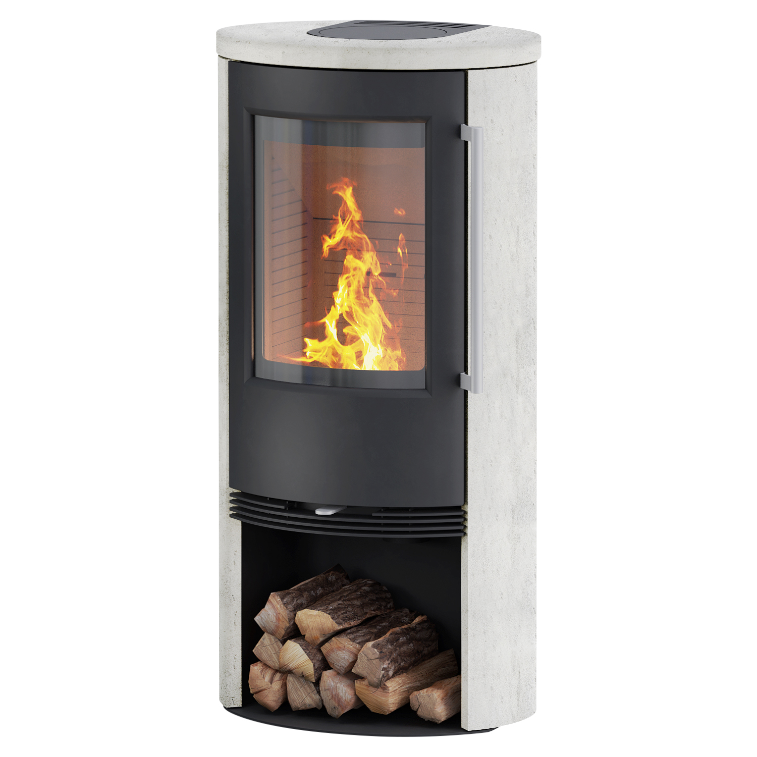 TermaTech TT21RS-WH Poêle à bois Acier Noir / Pierre de Sable Porto White