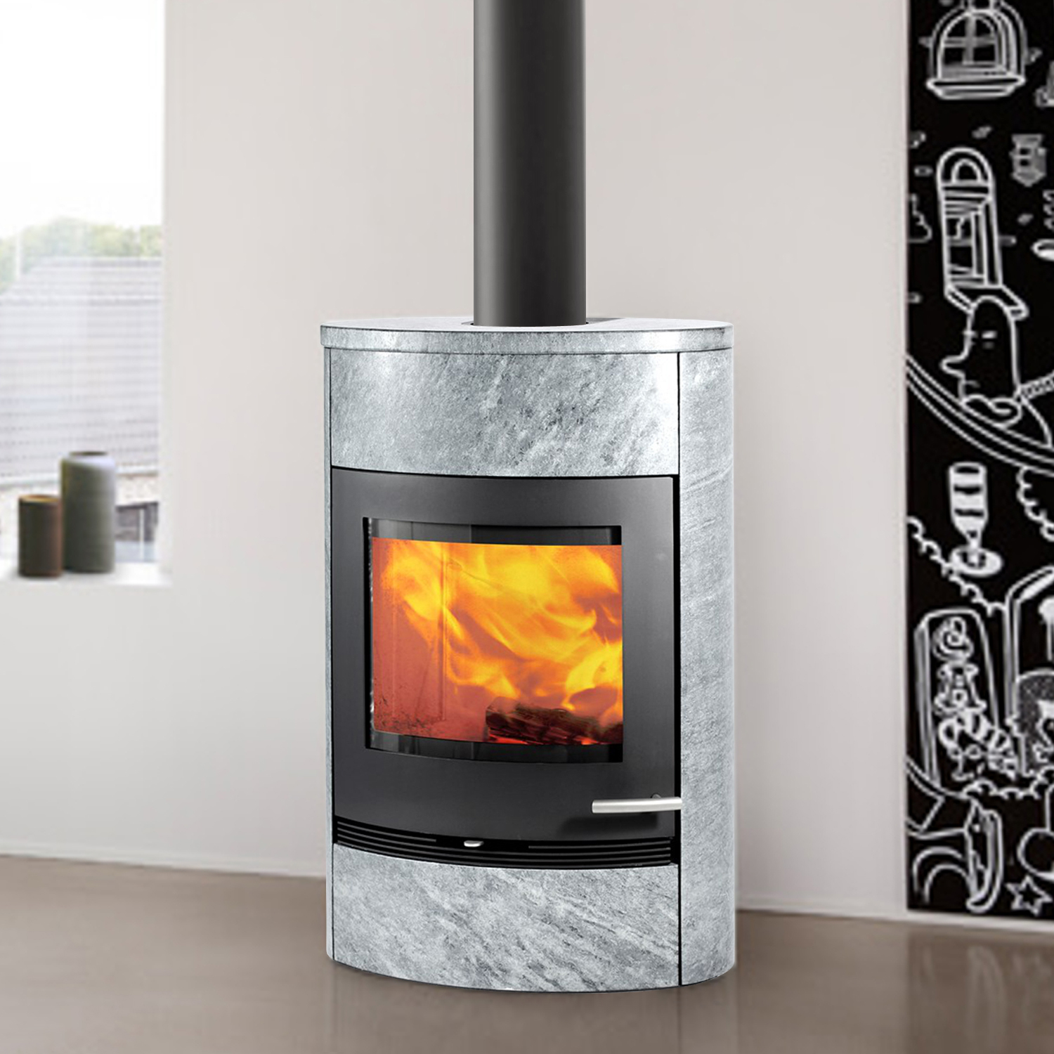 TermaTech TT22HST Poêle à bois Acier Noir